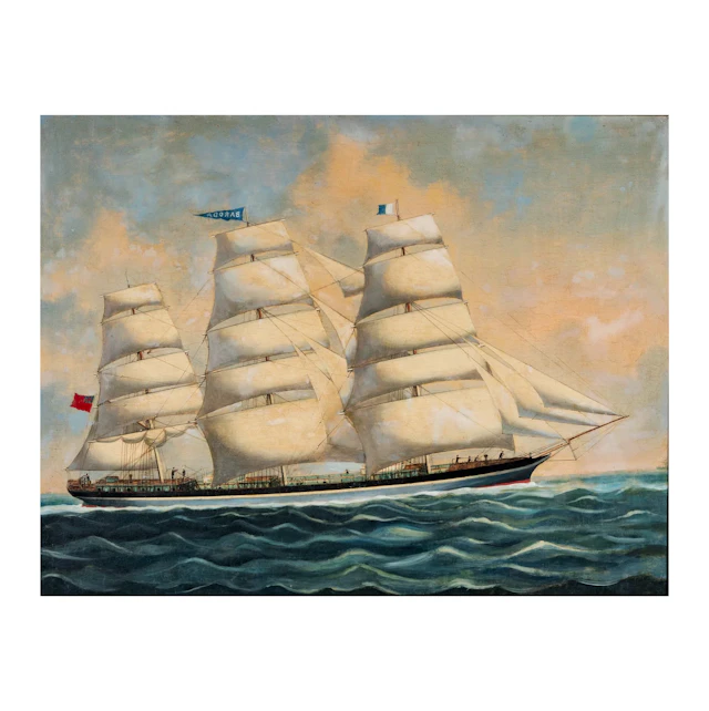19th Century: Painting of the SS Baroda