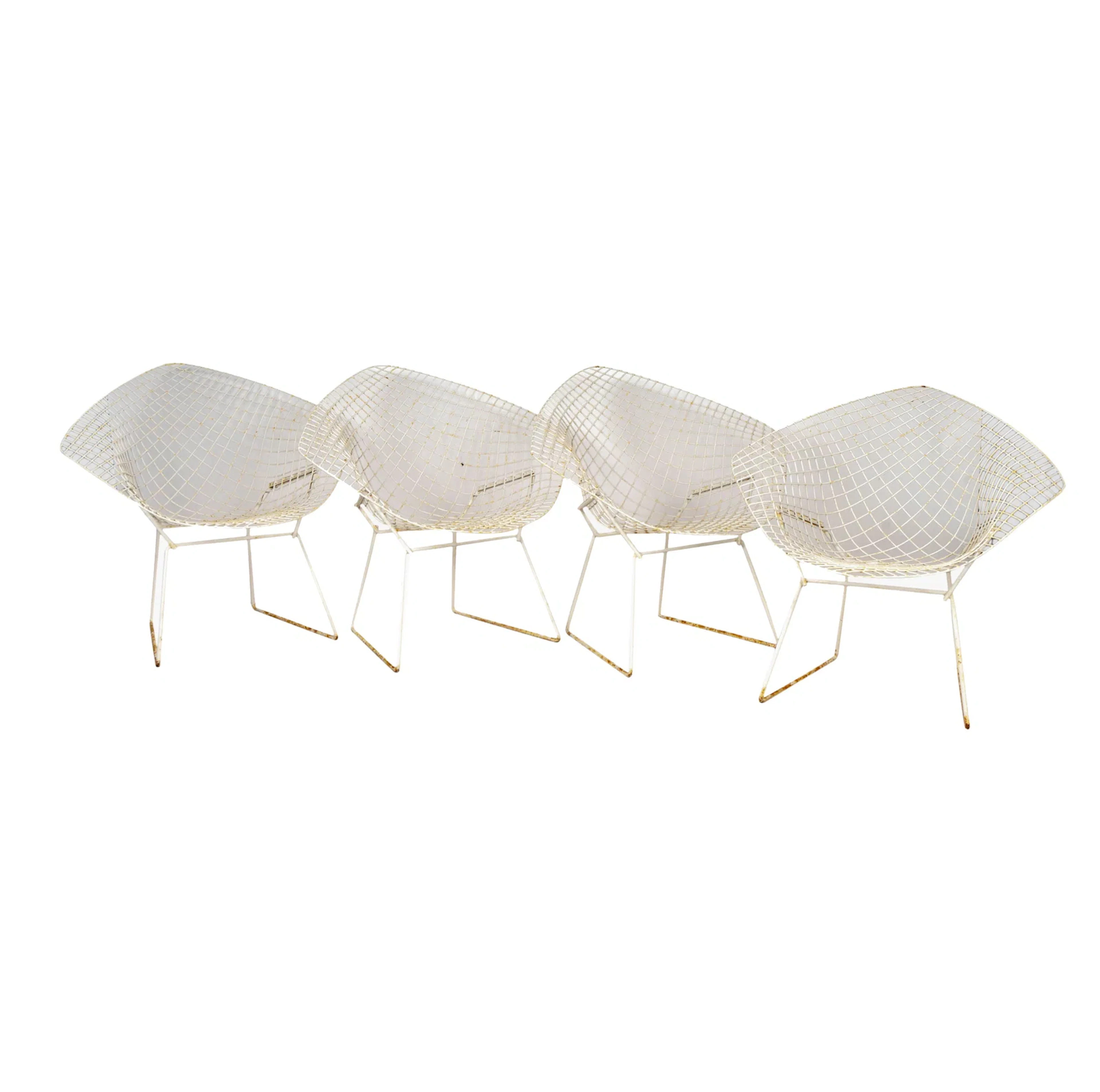 Four Knoll-style Wire Chairs
