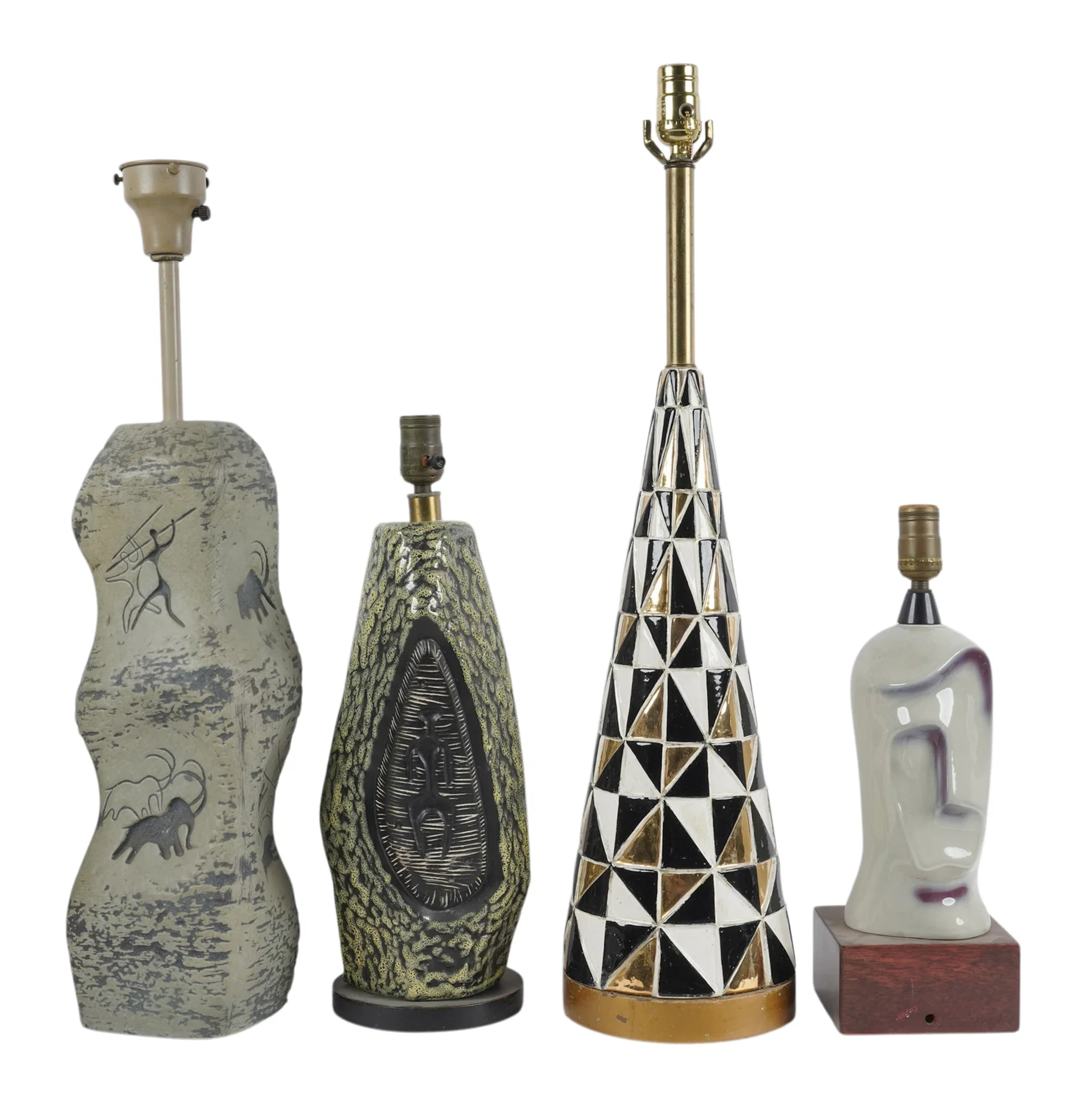 Four Assorted Pottery Table Lamps