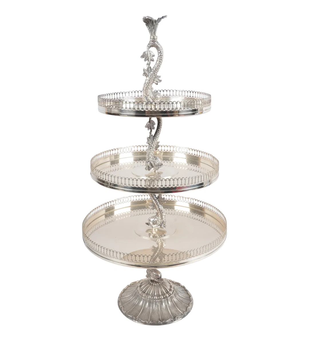 A Silverplate Tiered Serving Stand