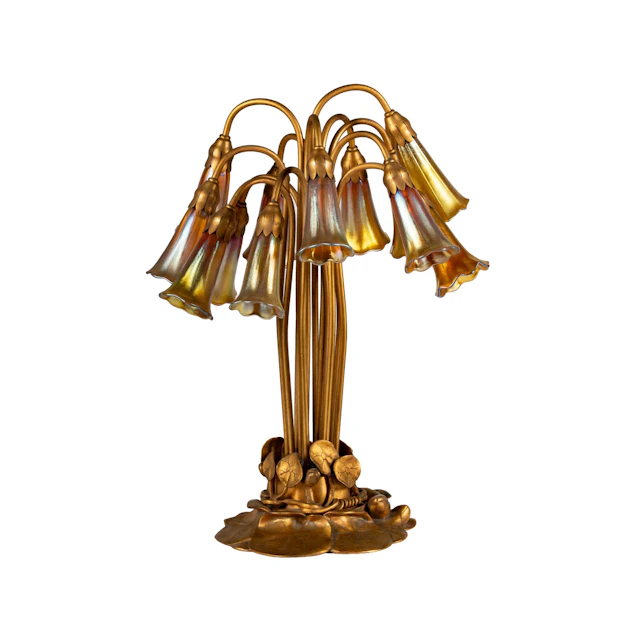A Tiffany Studios Twelve-Light Lily Table Lamp