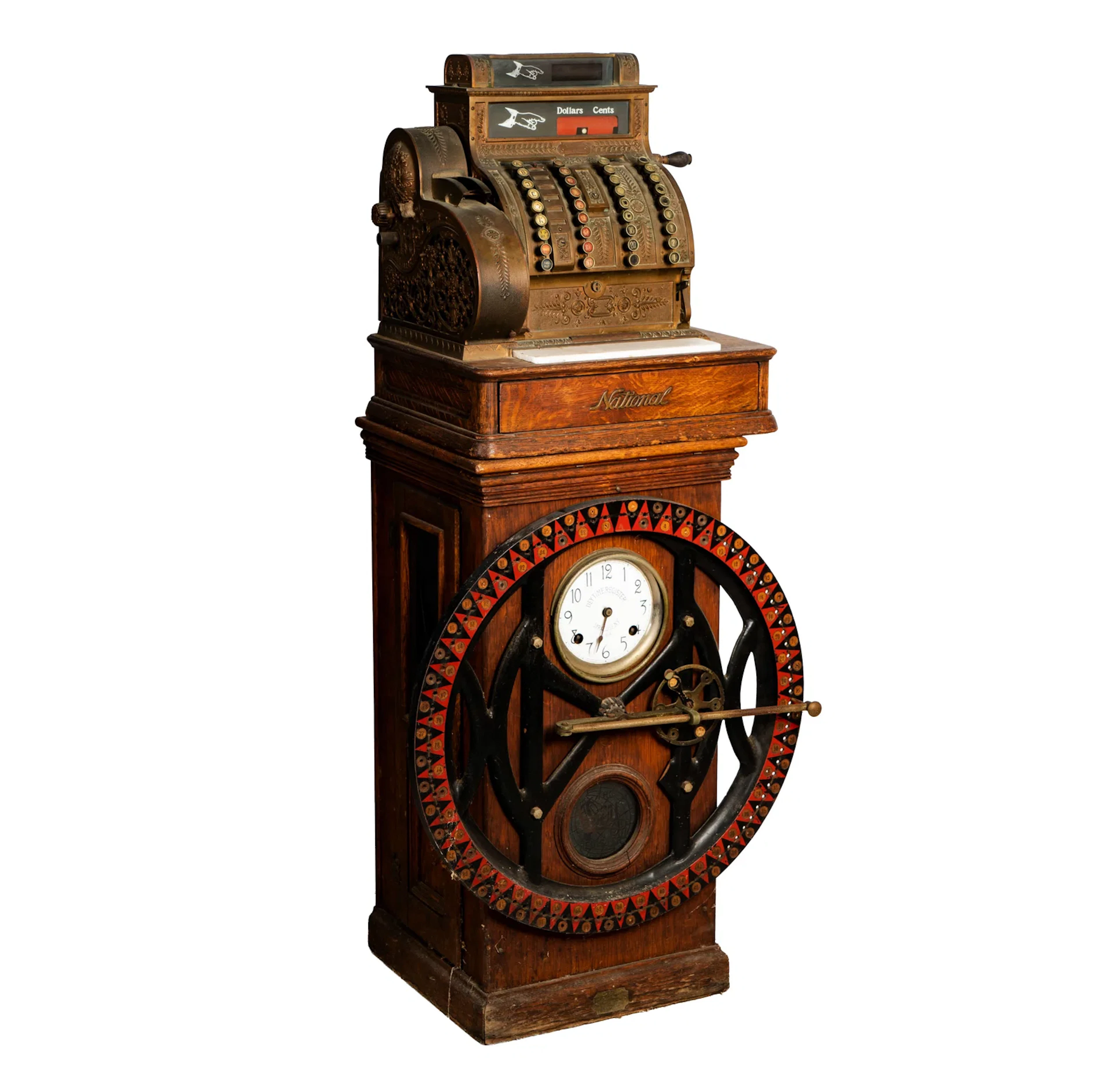 National Cash Register with Time Clock Recorder