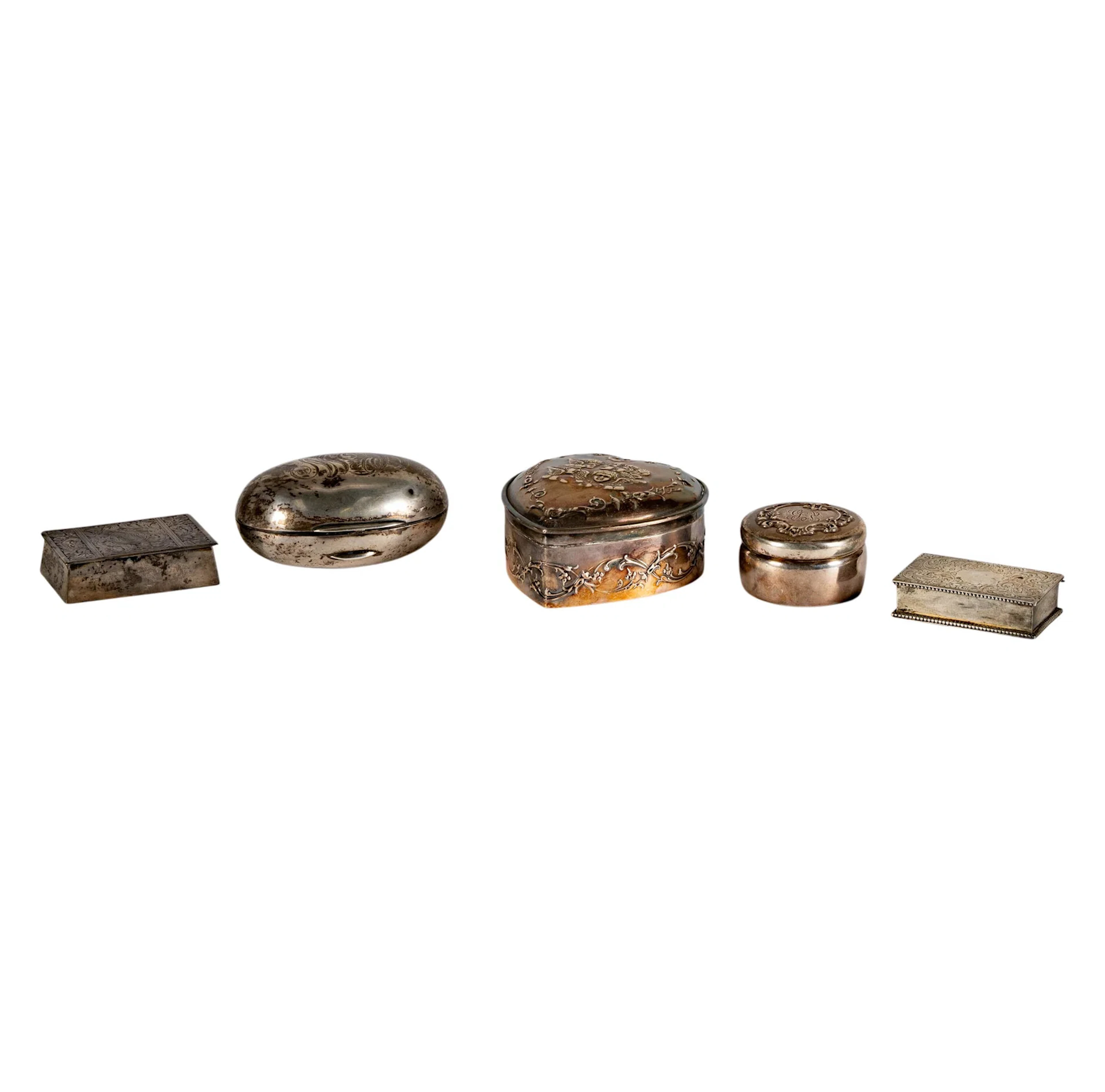 A Collection of Sterling Silver Boxes