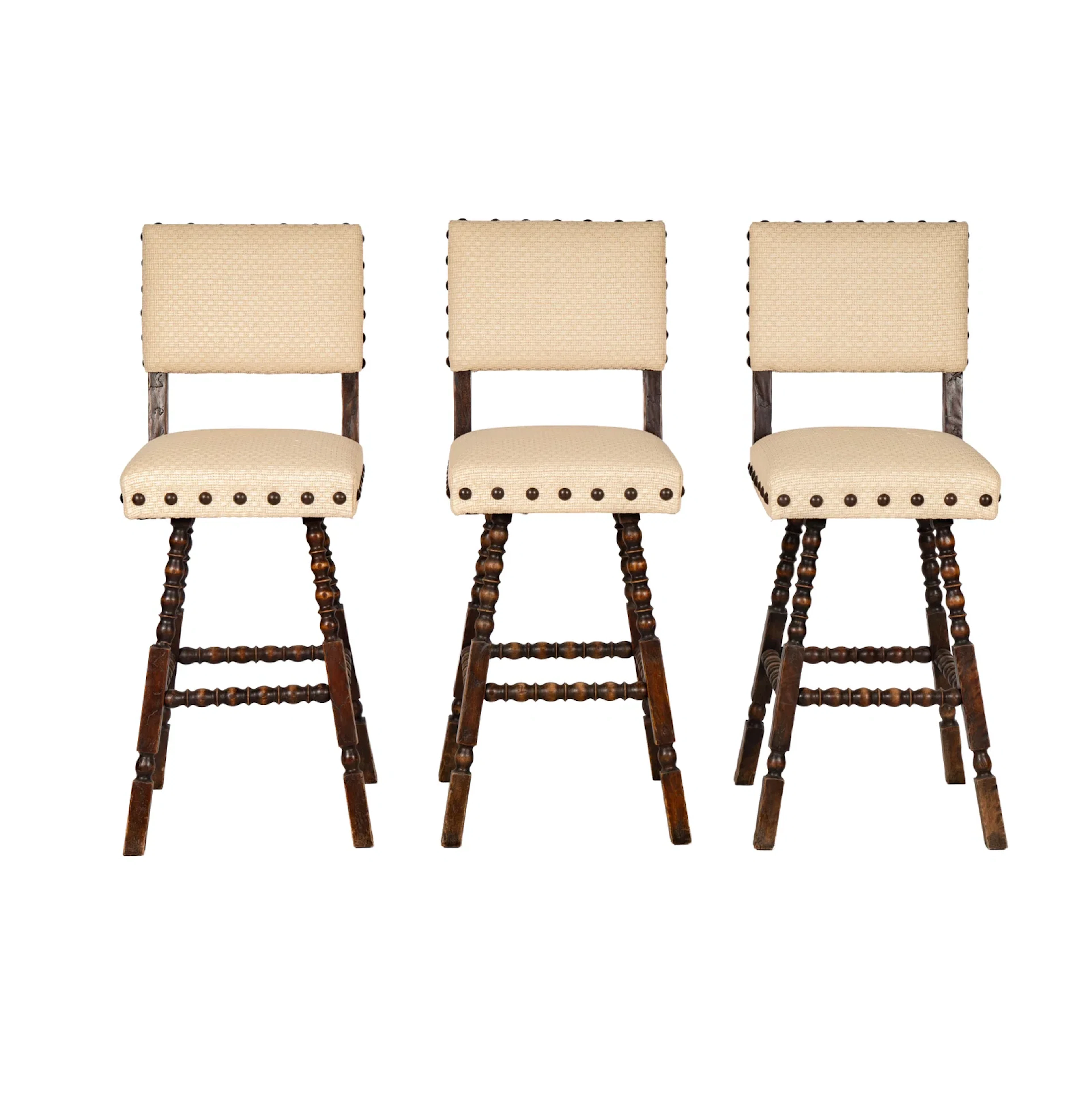 A Set of Jacobean style Barstools