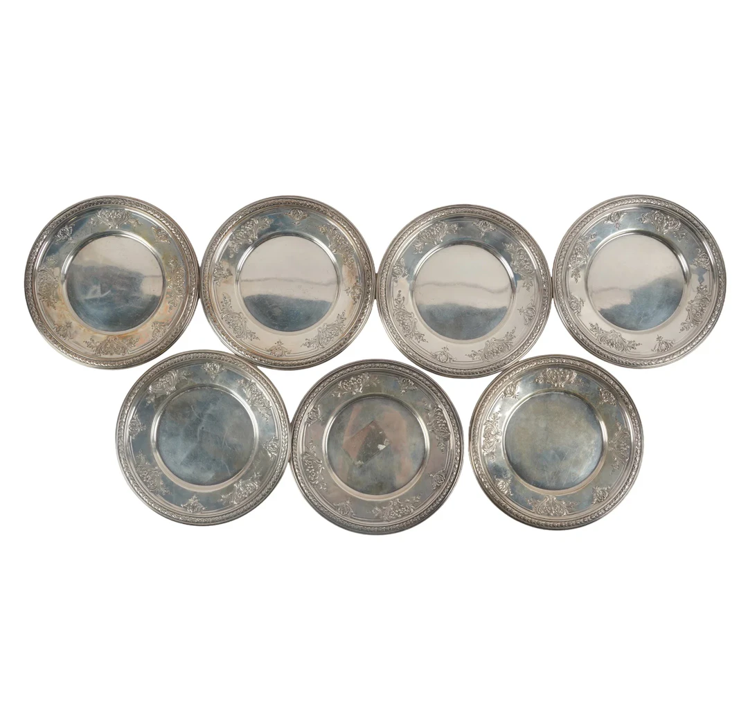 Six Sterling Bread Plates