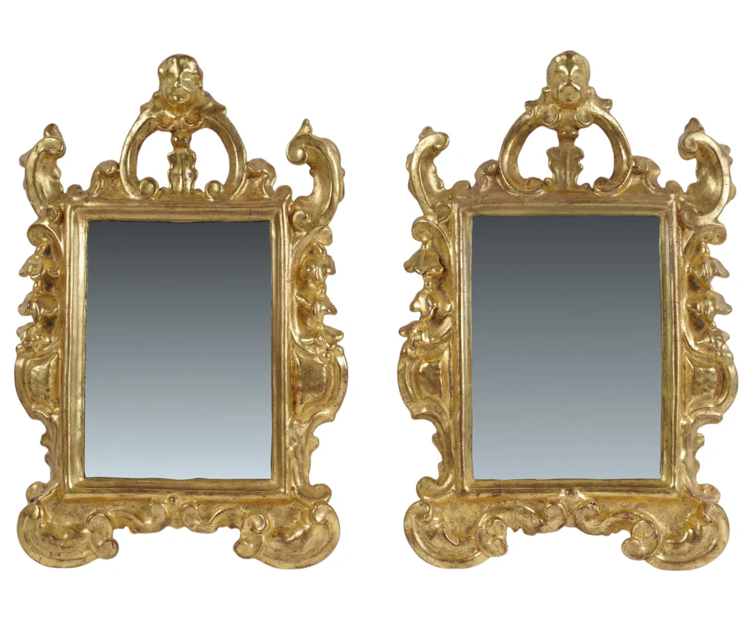 A Pair of Gilt Italian Mirrors