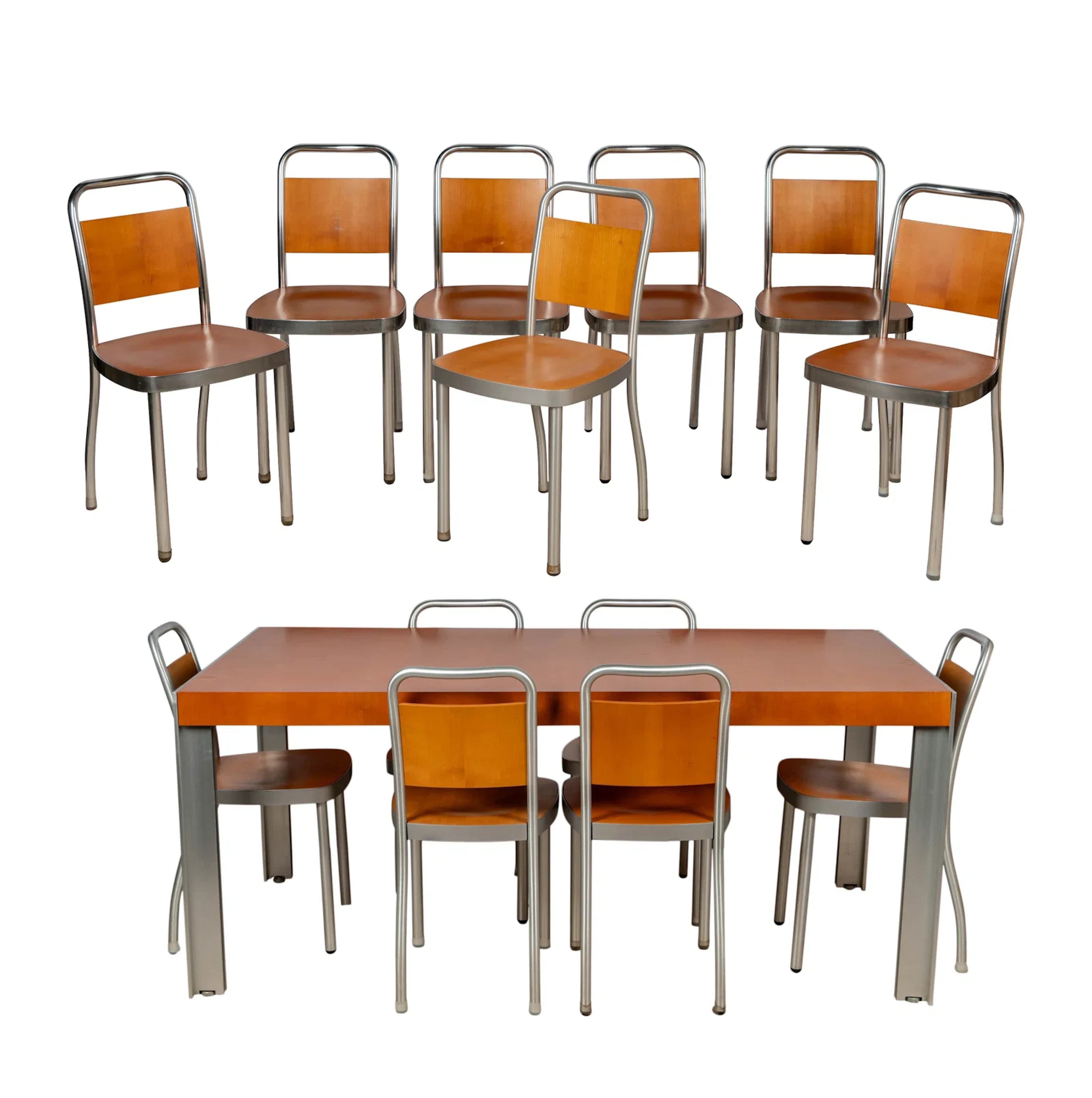 Modern Expendable Dining Table with Thirteen Chairs