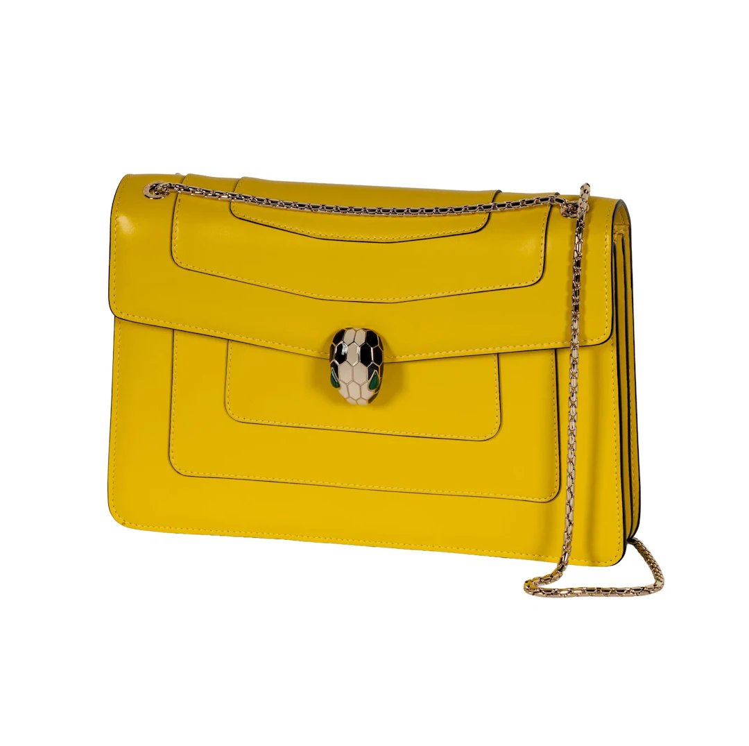 Bulgari 'Serpenti Forever' Yellow Leather Bag