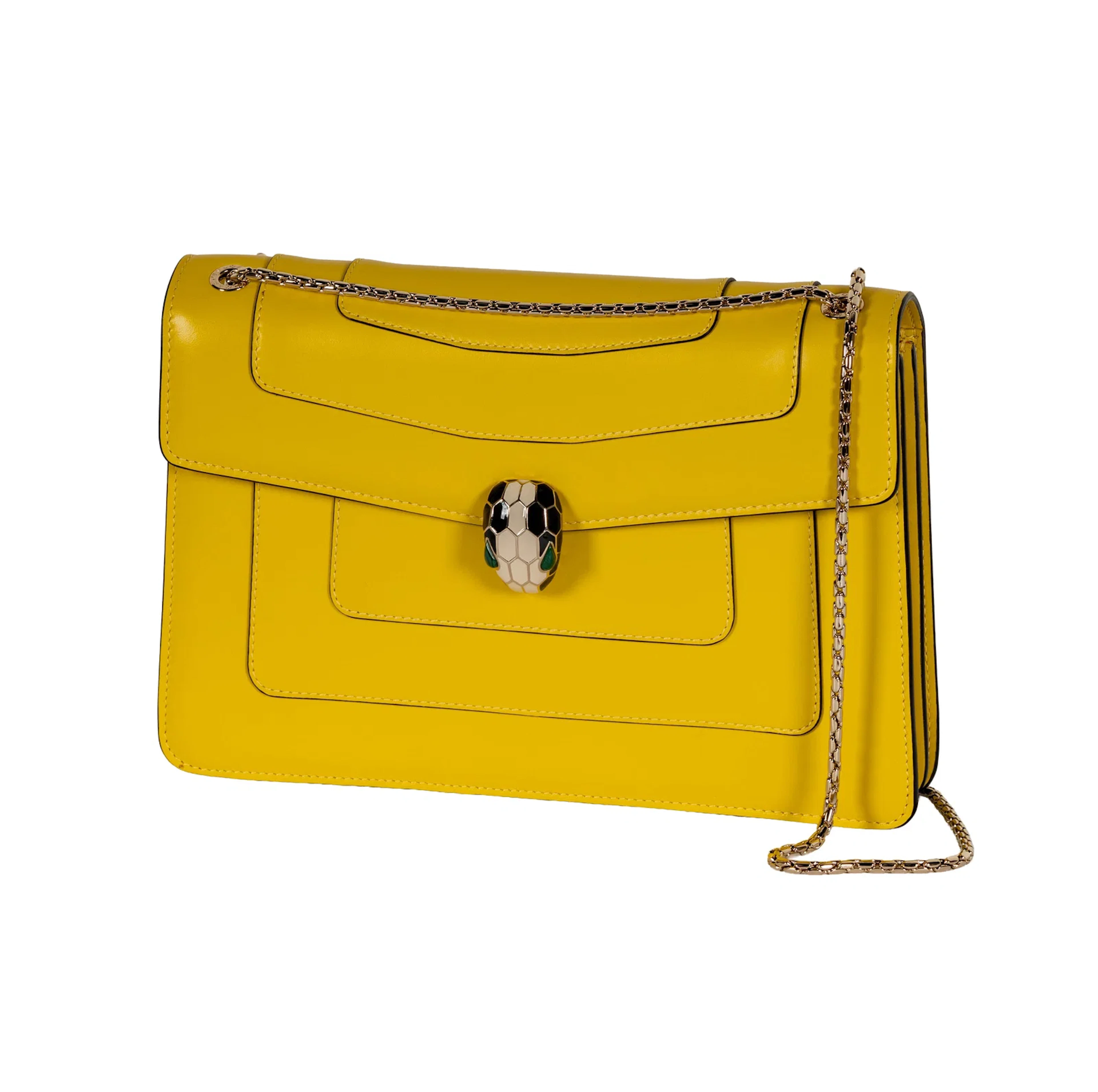 Bulgari 'Serpenti Forever' Yellow Leather Bag