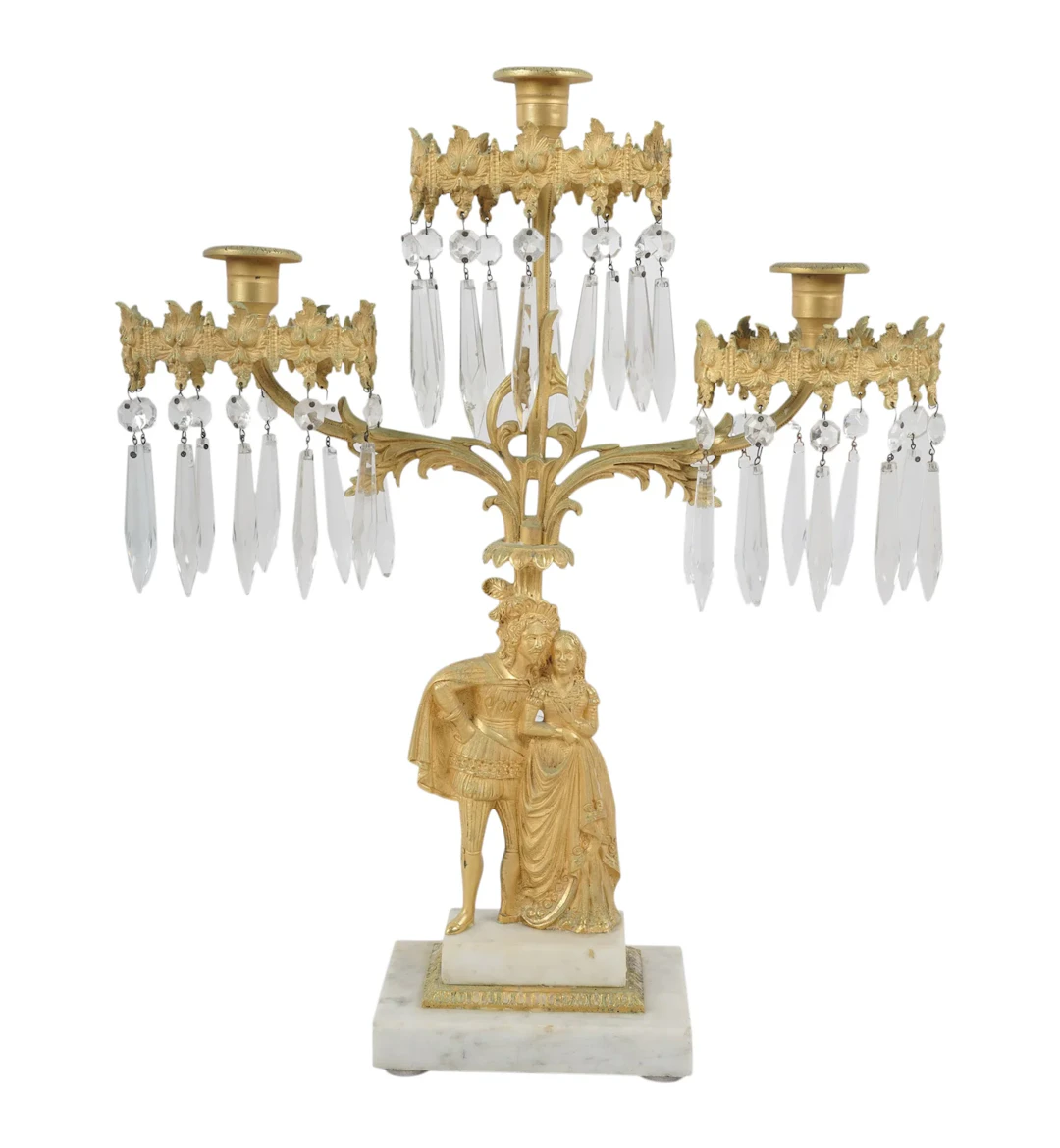 A Gilt Metal Girandole Candelabra
