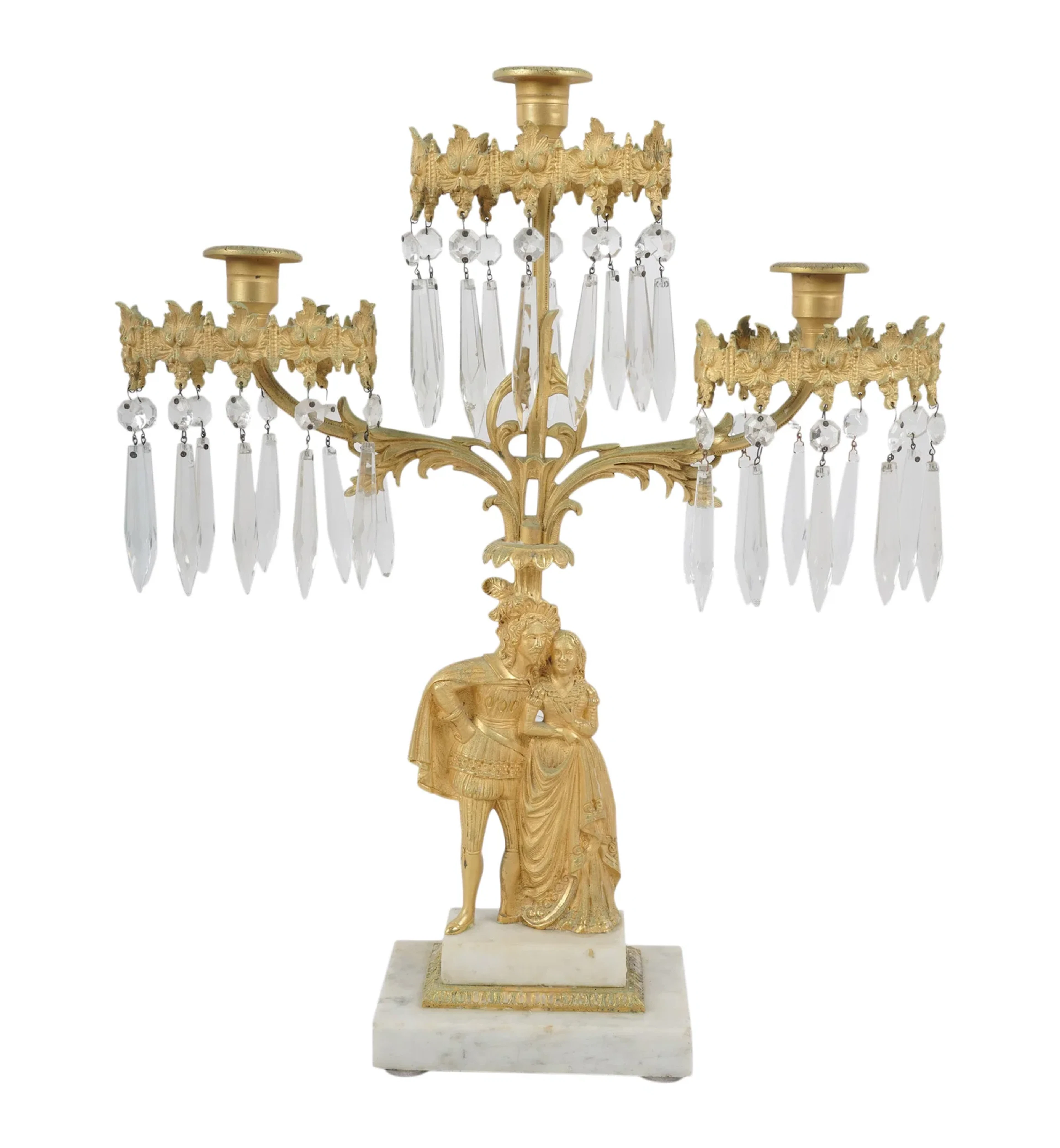 A Gilt Metal Girandole Candelabra