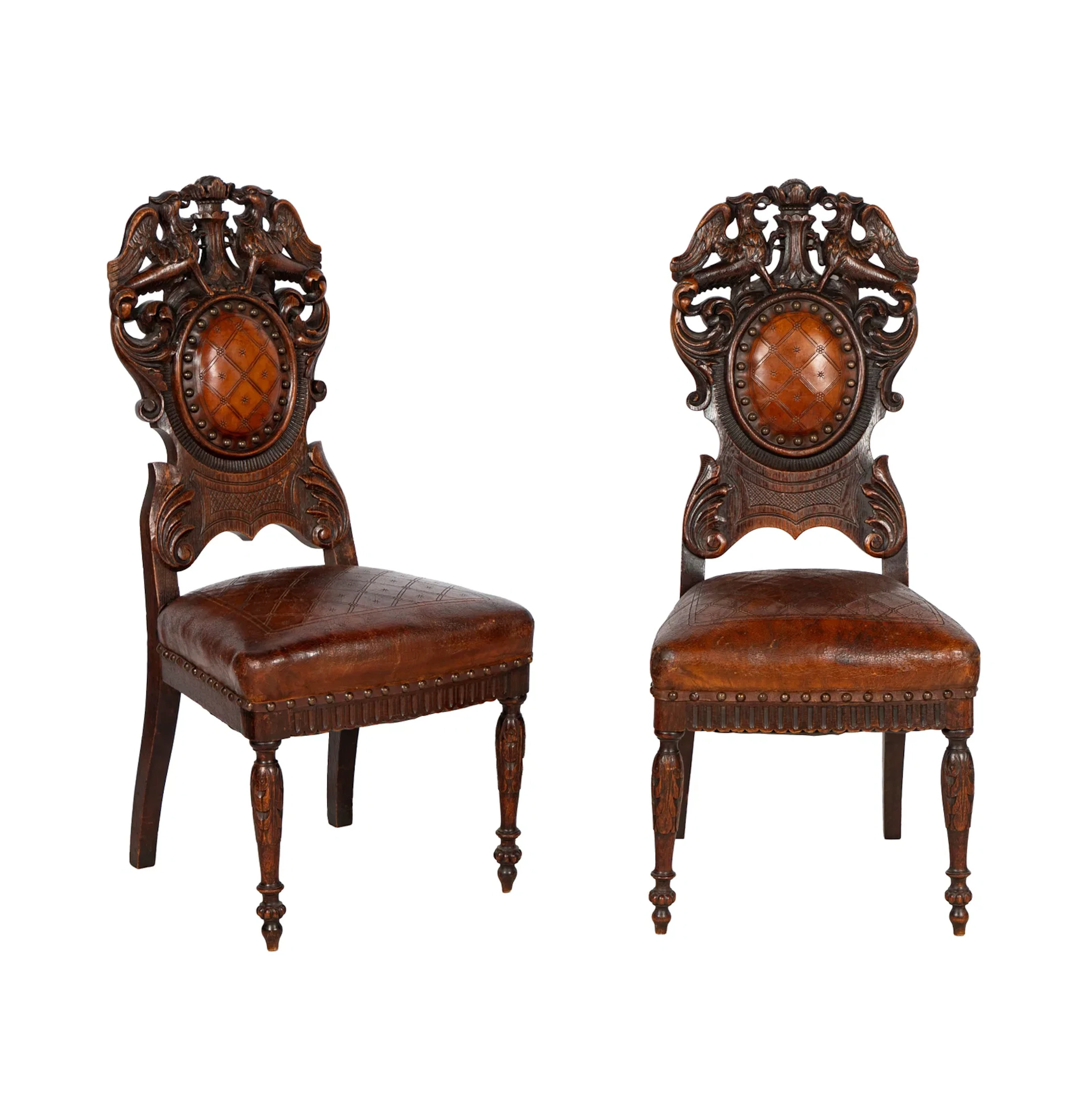 A Pair of Italian Renaissance Side Chairs