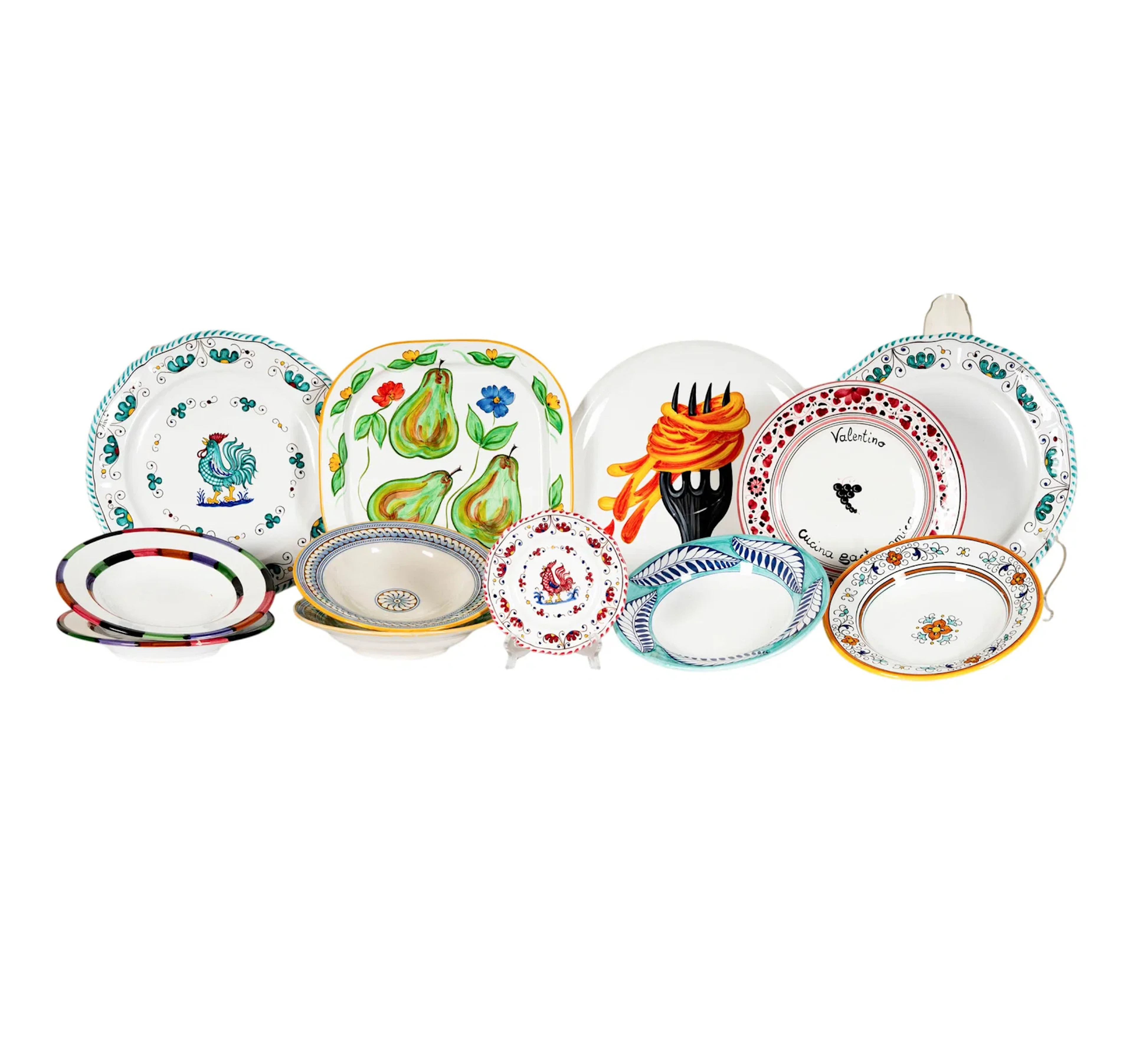 A Collection of Assorted Grazia Deruta Ceramics Tableware