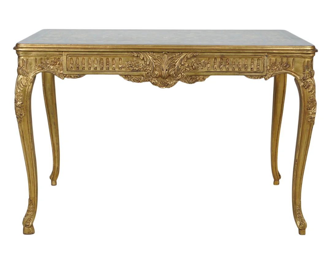 An Italian Louis XV-Style Scagliola Top Carved Wood Table