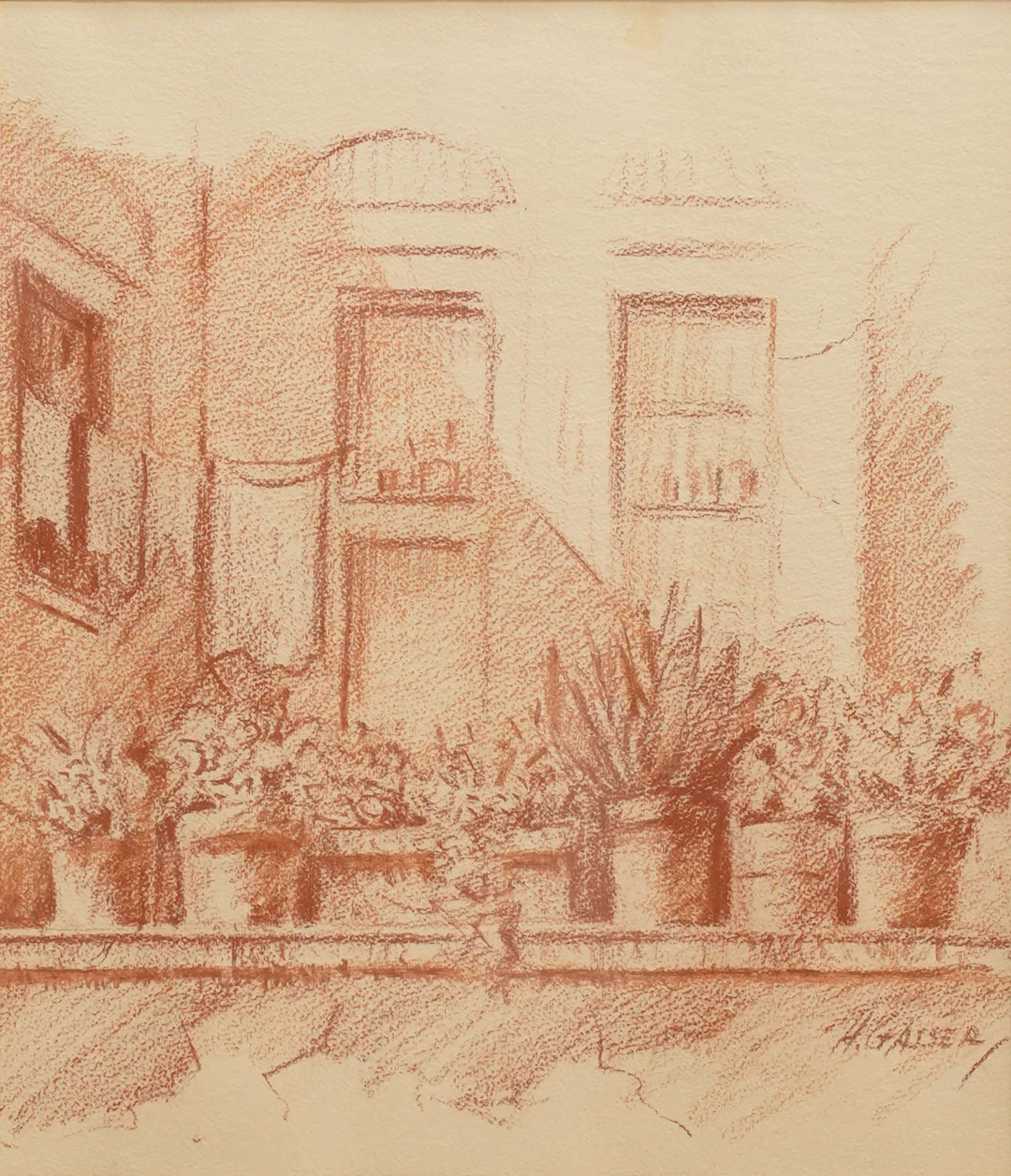 Study of Flower Pot on Windowsill