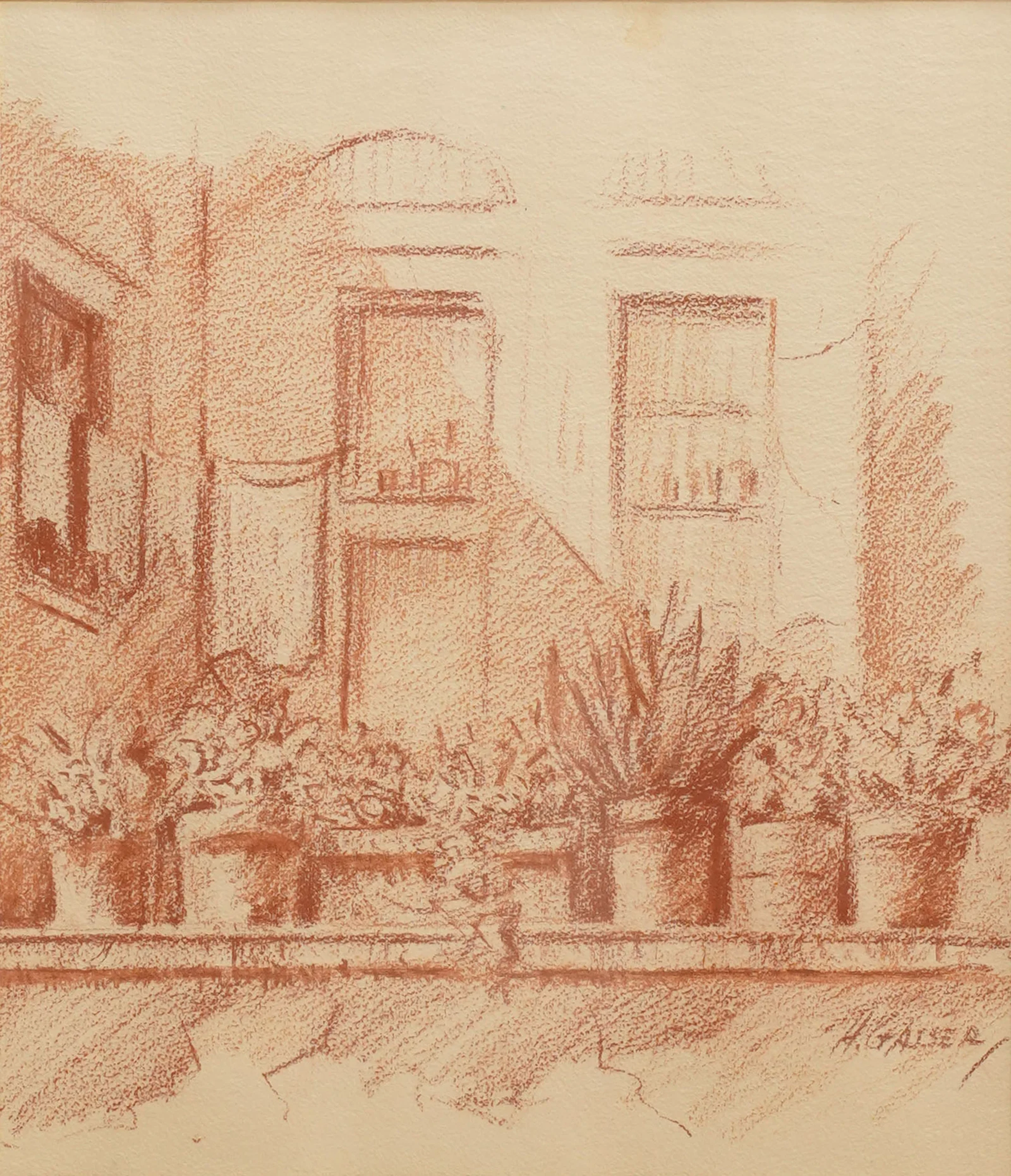 Study of Flower Pot on Windowsill