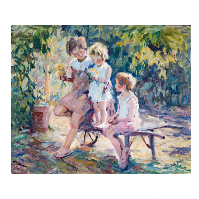Will Vawter, 1871-1941, Three Children in the Garden
