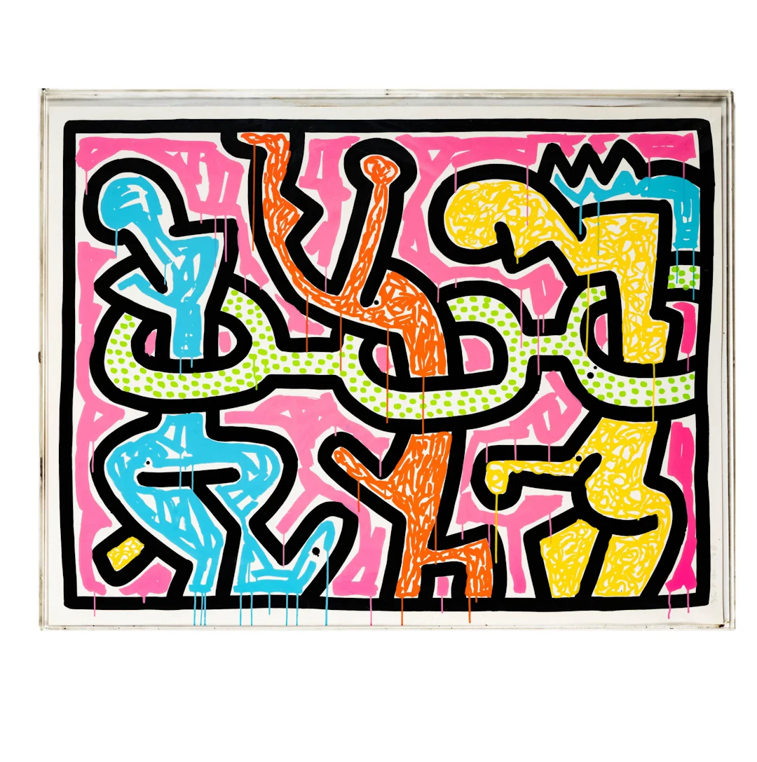 Keith Haring, American 1958-1990, Flowers II