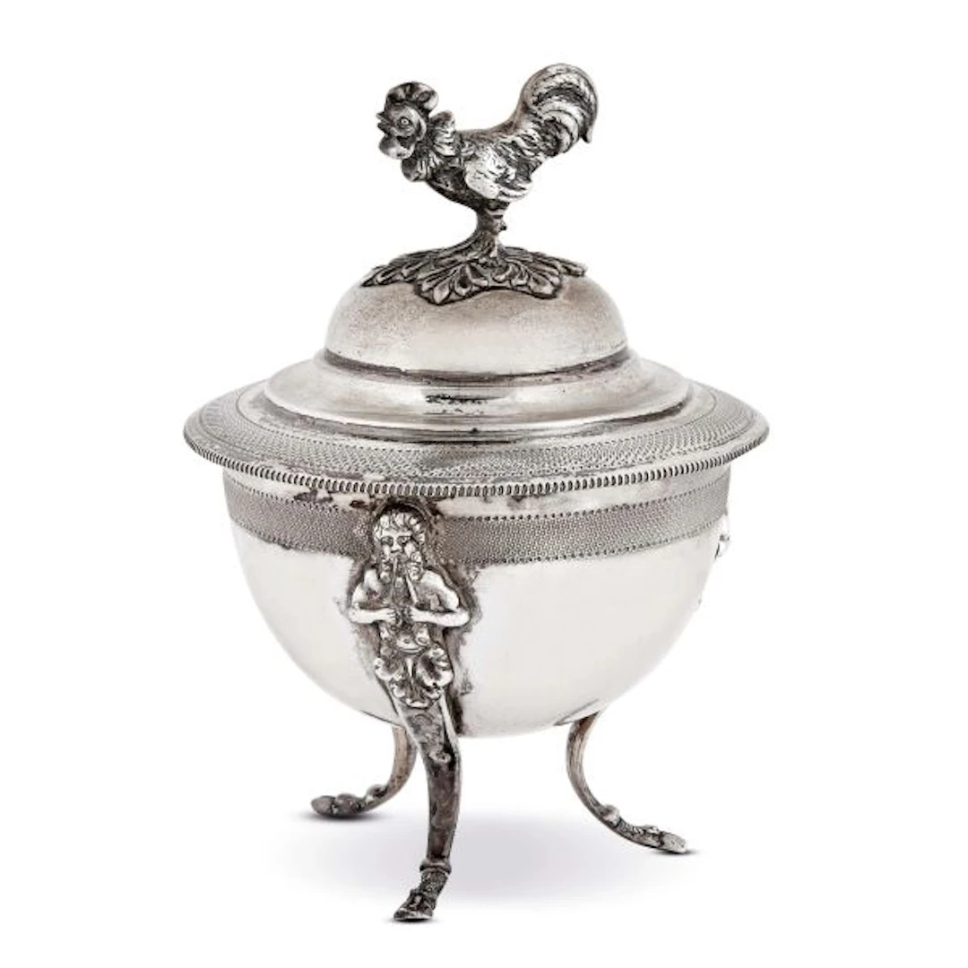 A SILVER SUGAR BOWL, VENICE, 19TH CENTURY