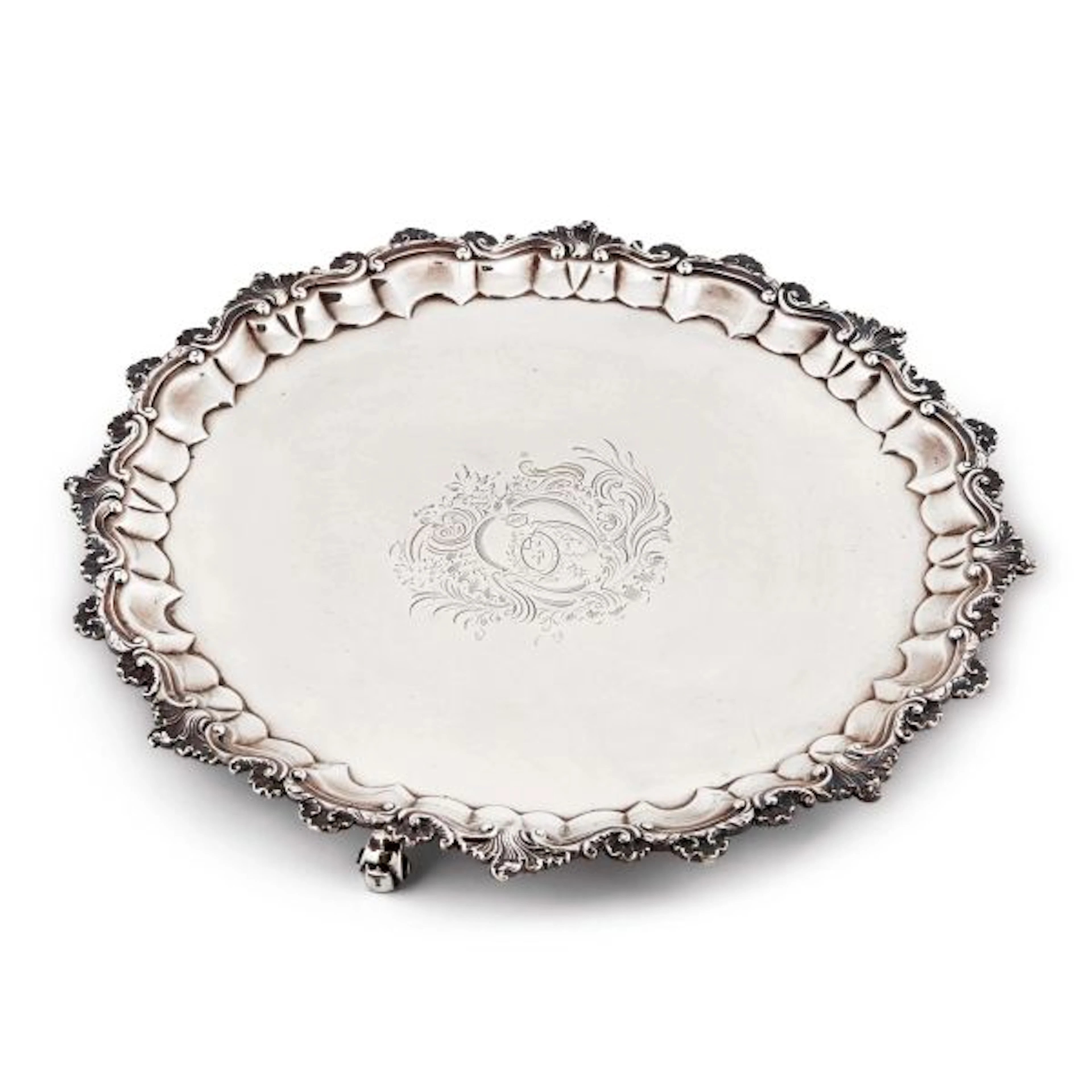 A SILVER SALVER, THOMAS DANIEL, LONDON, 1788