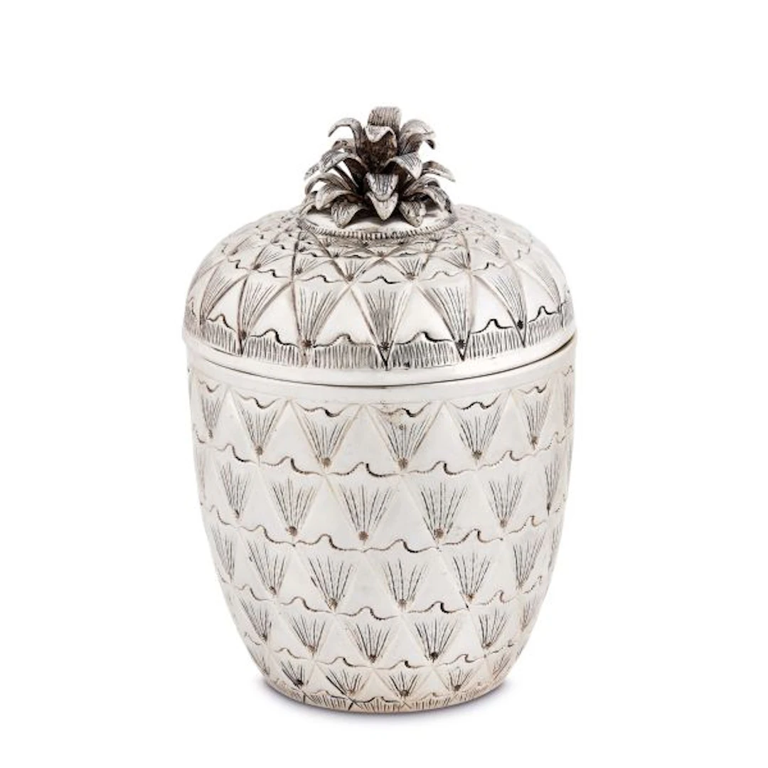A SILVER PINEAPPLE-SHAPED ICE BUCKET, ALESSANDRIA, 20TH CENTURY