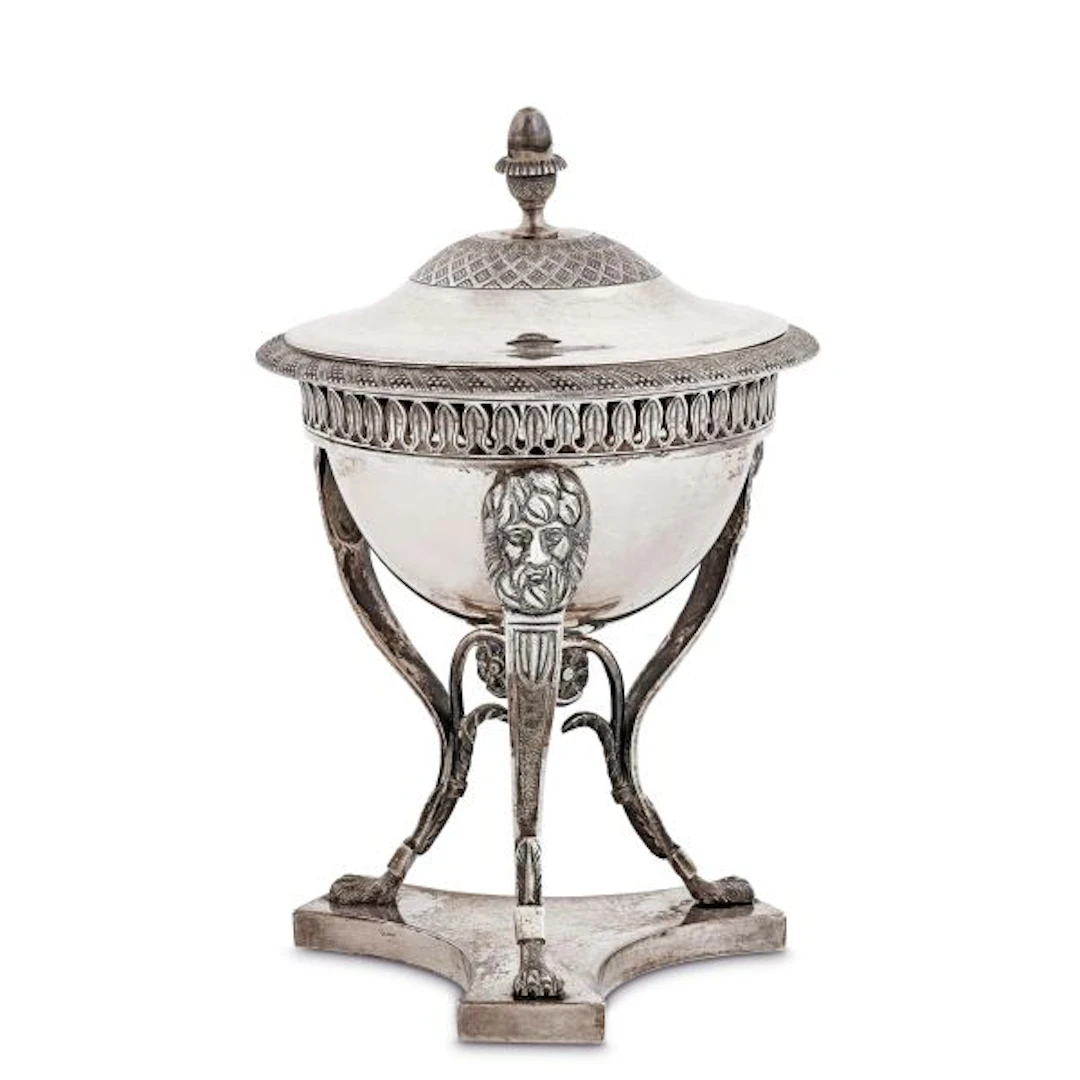 A SILVER SUGAR BOWL, ANTONIO LEGNANI, MILAN, EARLY 19YH CENTURY