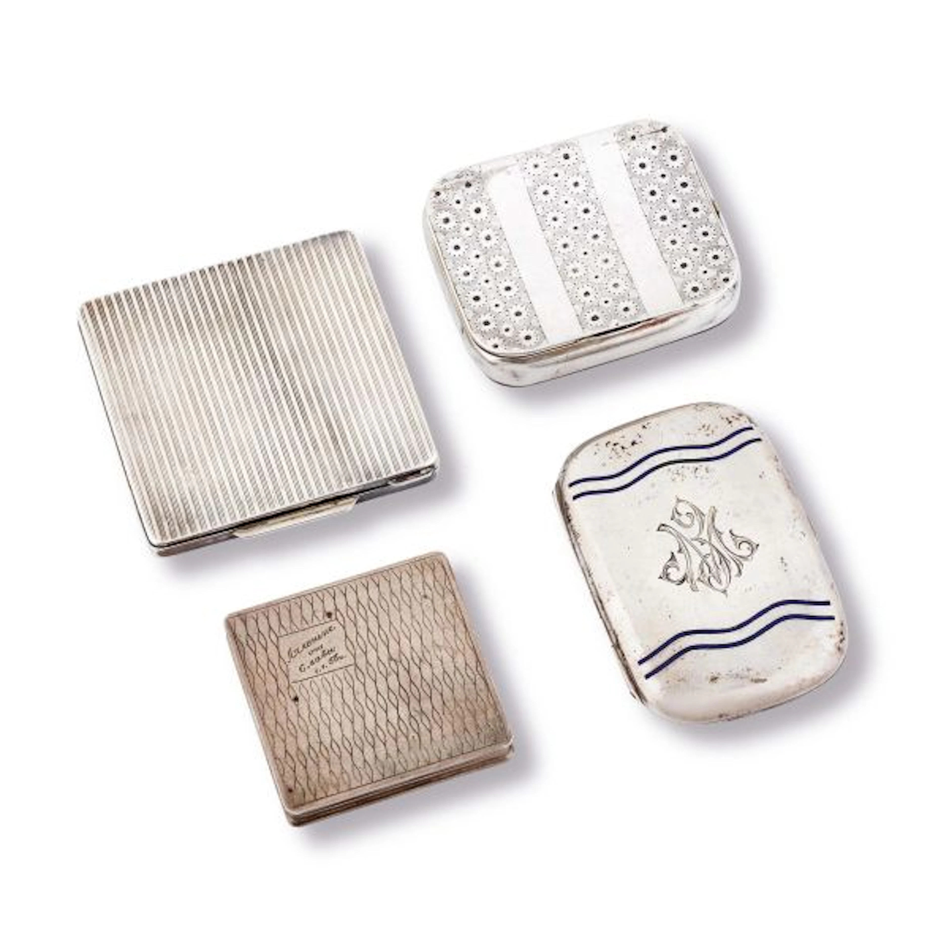 FOUR SILVER BOXES, EARLY 20TH CENTURY