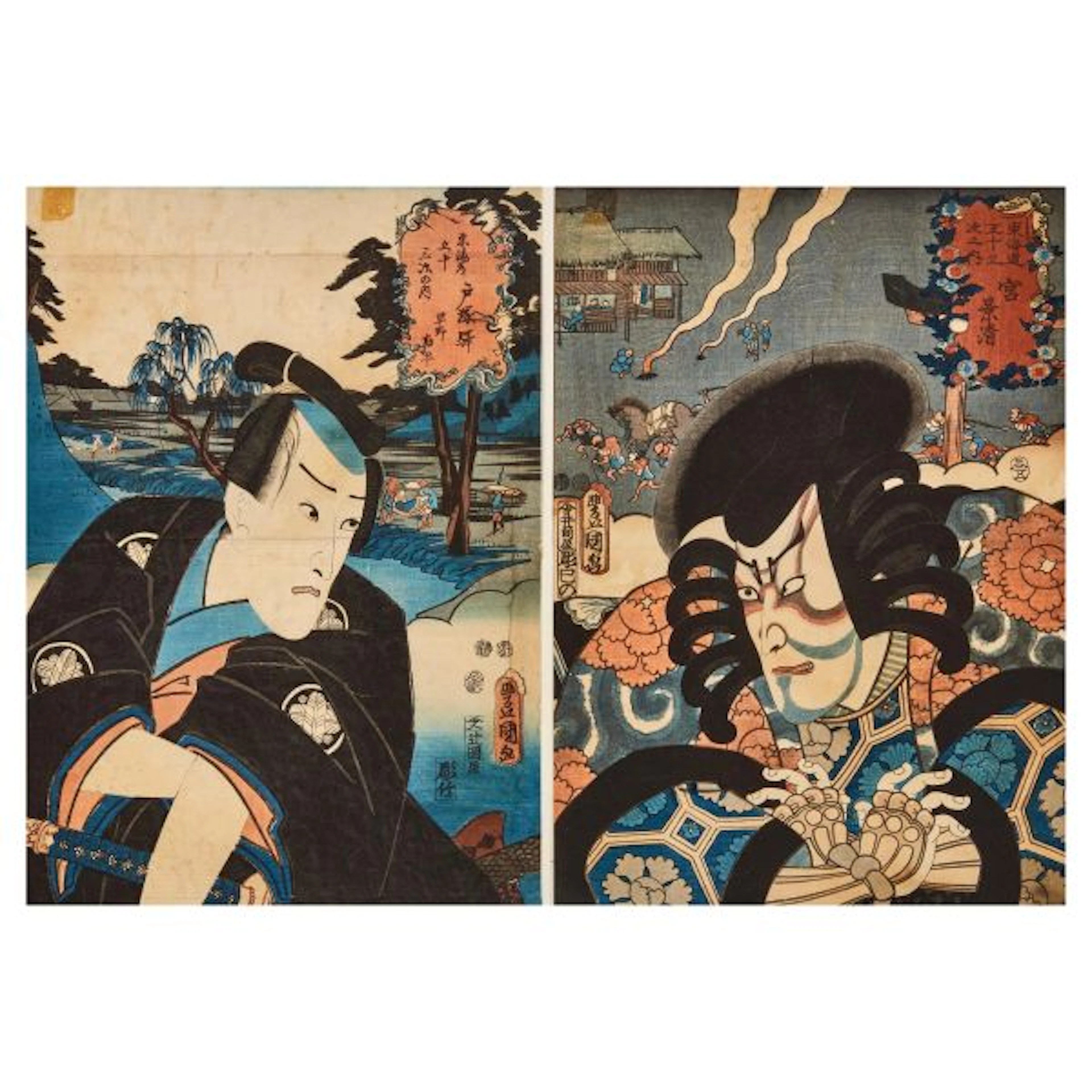 A PAIR OF WOODBLOCK PRINTS, JAPAN, LATE EDO PERIOD, 19TH CENTURY