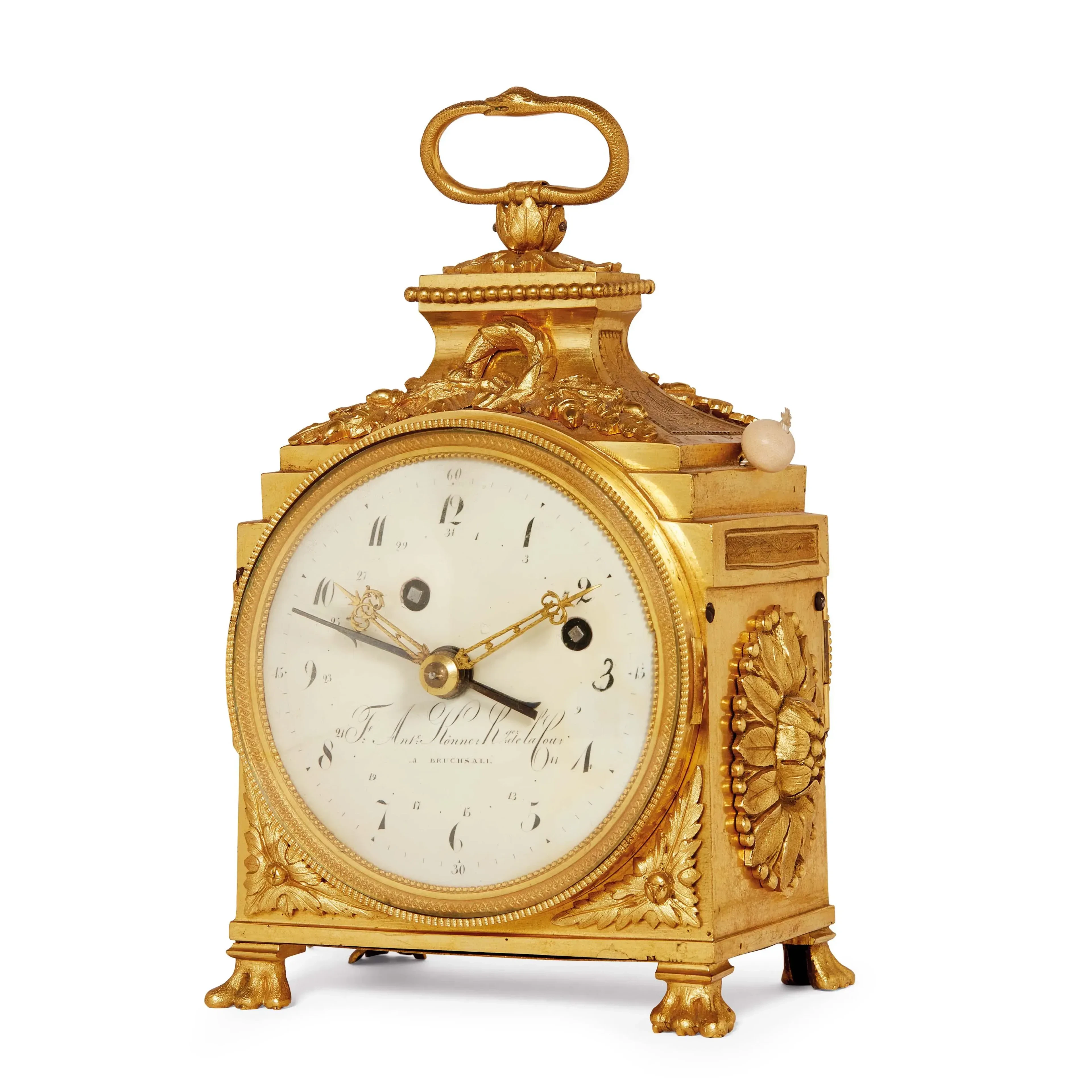 A GERMAN PENDULE D'OFFICIER, BRUCHSAL, LATE 18TH CENTURY