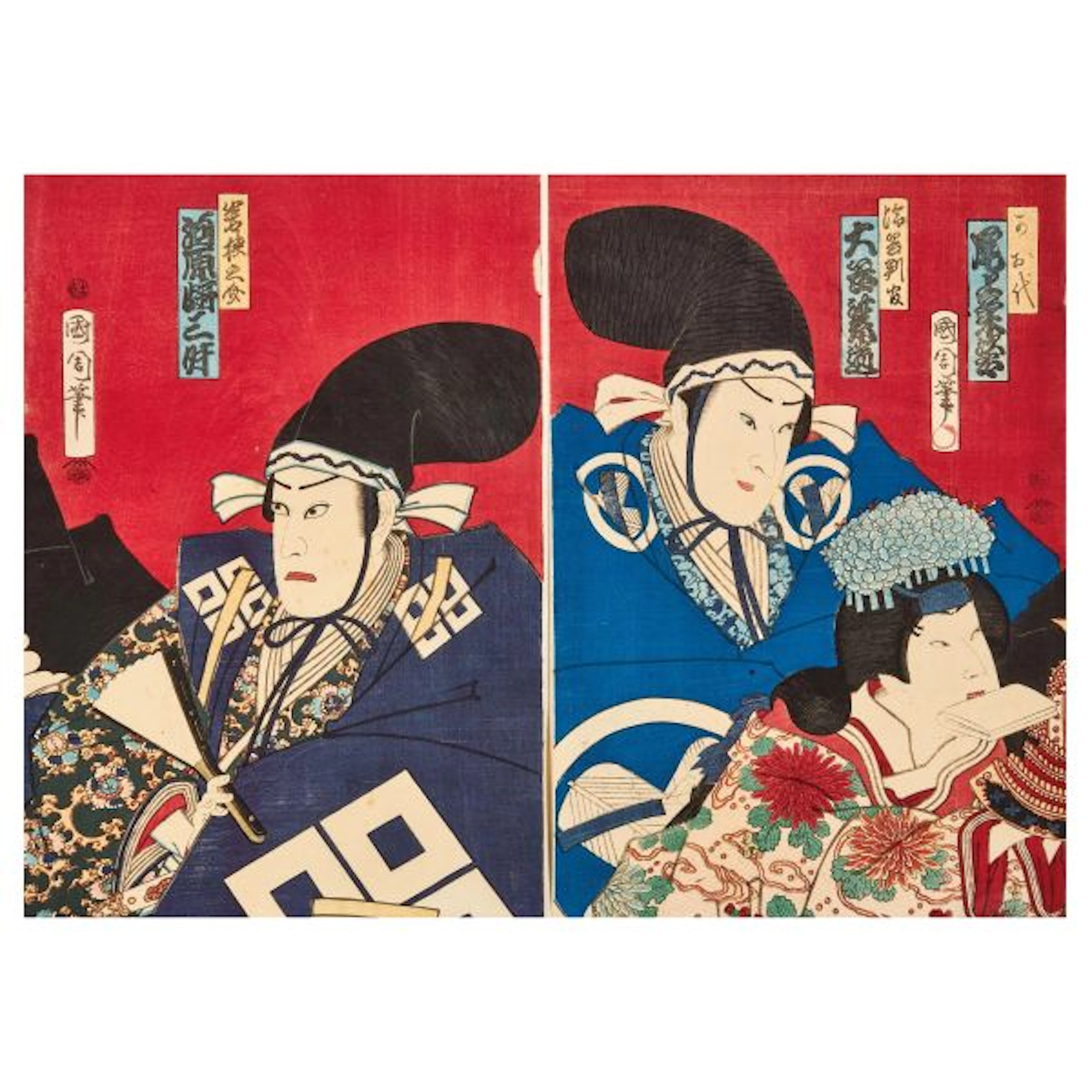 A PAIR OF WOODBLOCK PRINTS, JAPAN, MEIJI PERIOD, 19TH CENTURY
