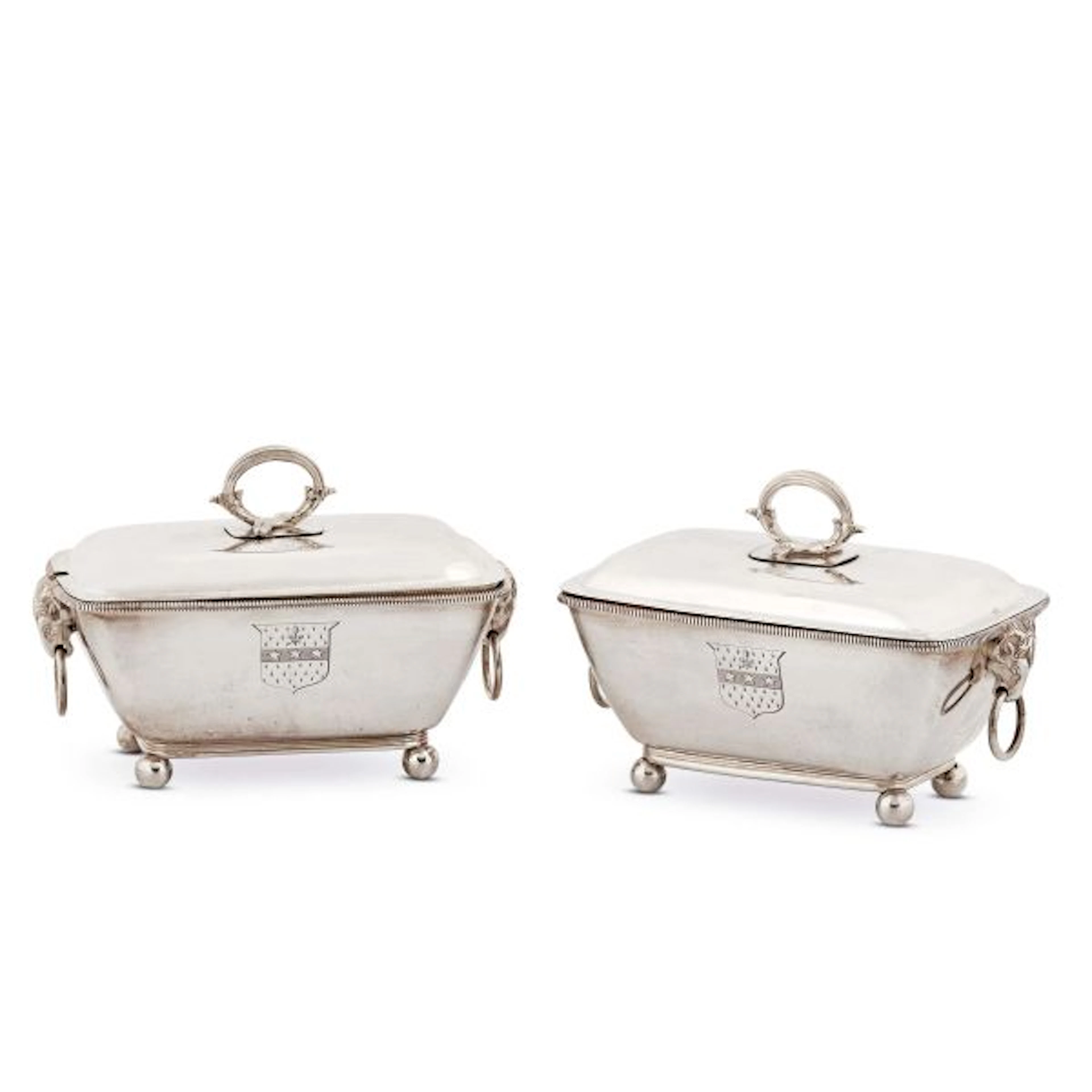 A PAIR OF SAUCE BOATS AND COVERS, JOHN REILY, LONDON, 1801/1802