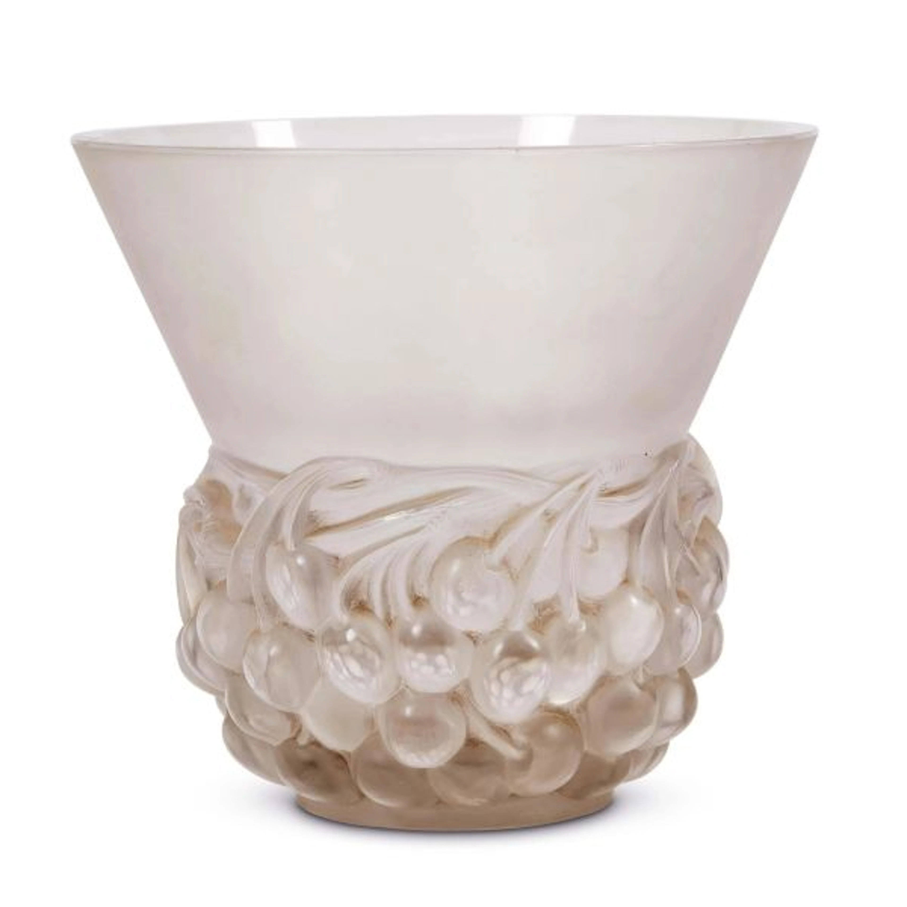 A LALIQUE 'CERISES' LAMP TABLE, FRANCE, 20TH CENTURY