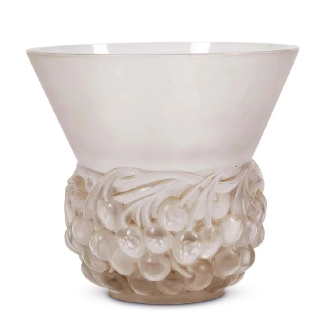A LALIQUE 'CERISES' LAMP TABLE, FRANCE, 20TH CENTURY