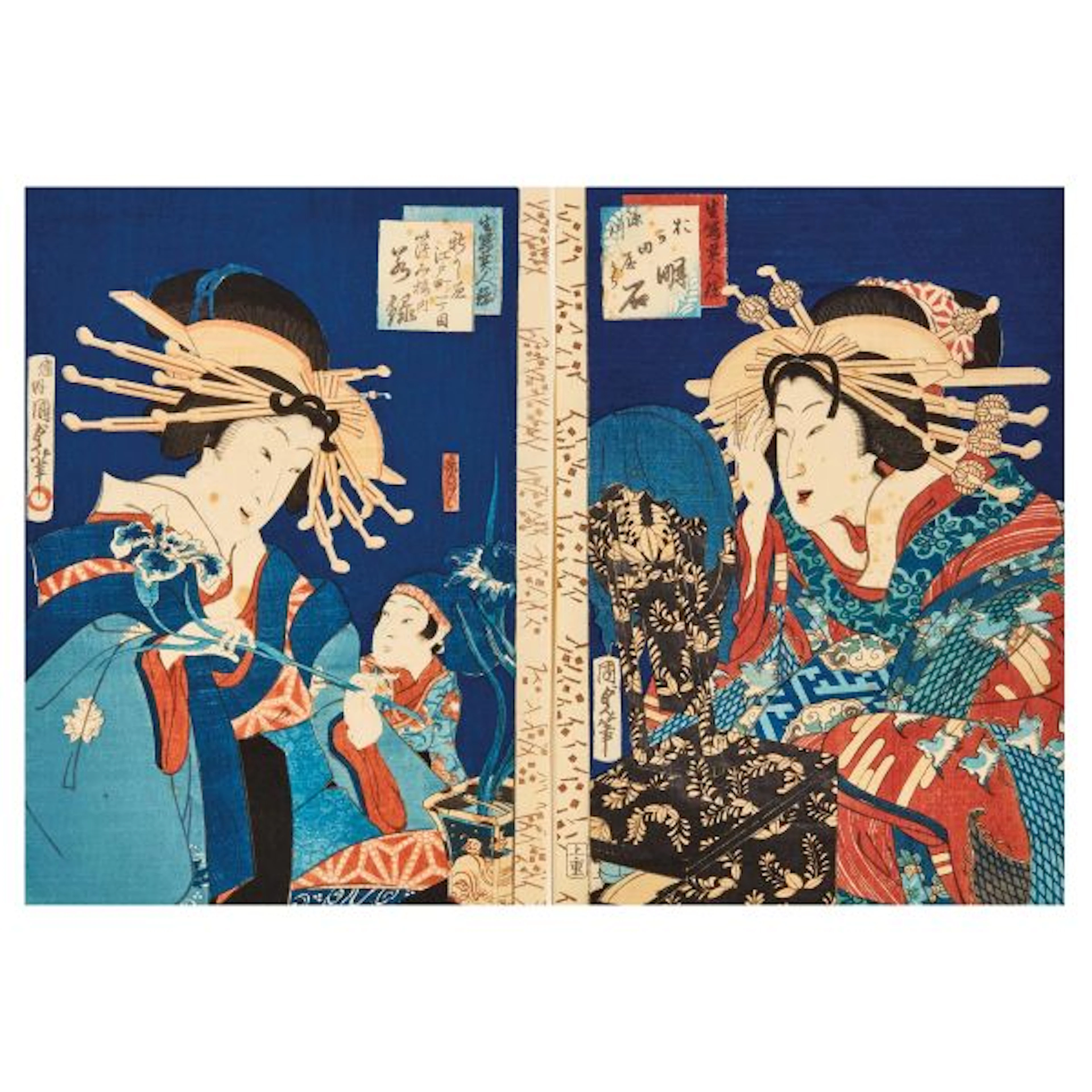 A PAIR OF WOODBLOCK PRINTS, JAPAN, LATE EDO PERIOD, 19TH CENTURY