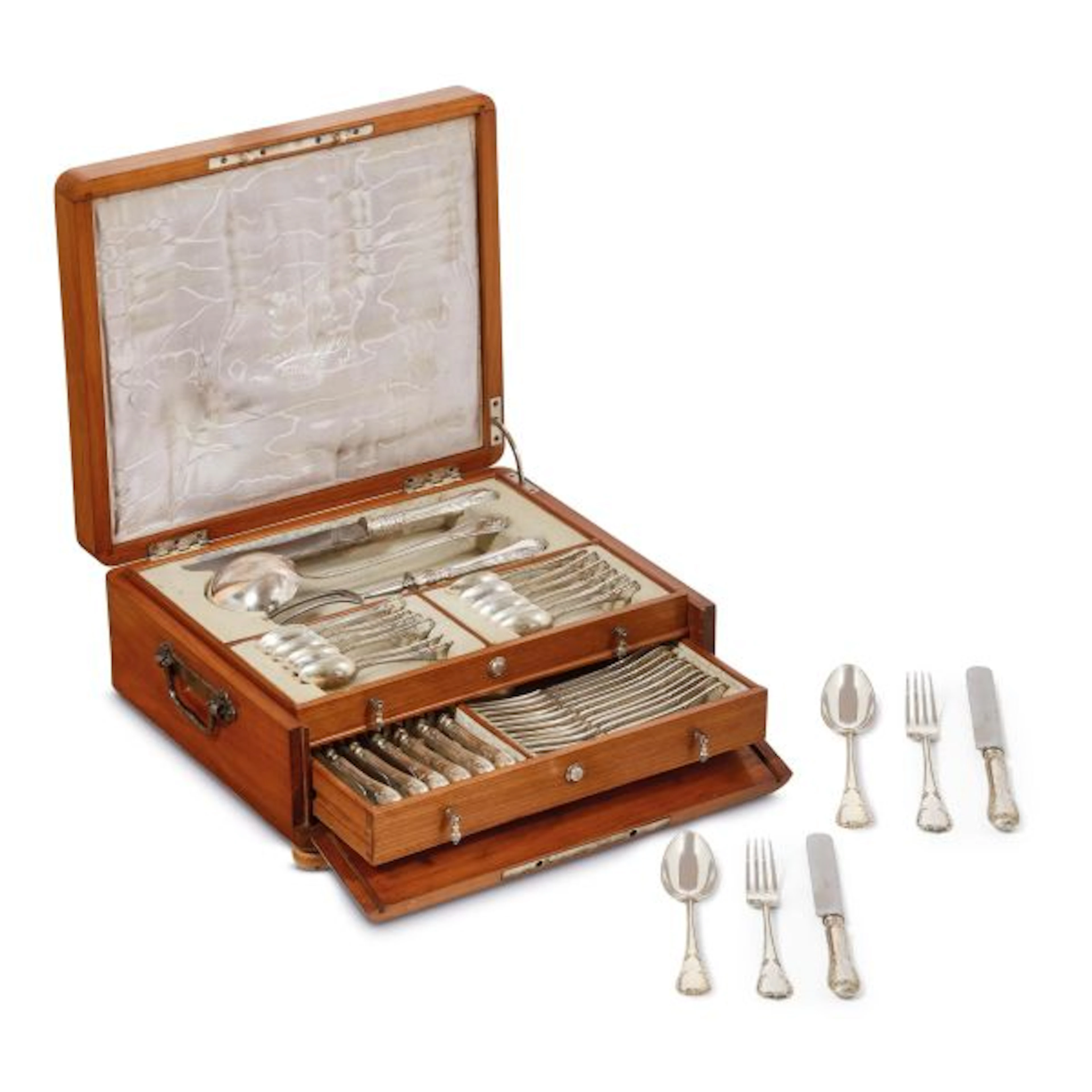 A SILVER FLATWARE SERVICE, FRATELLI BROGGI, MILAN, 20TH CENTURY
