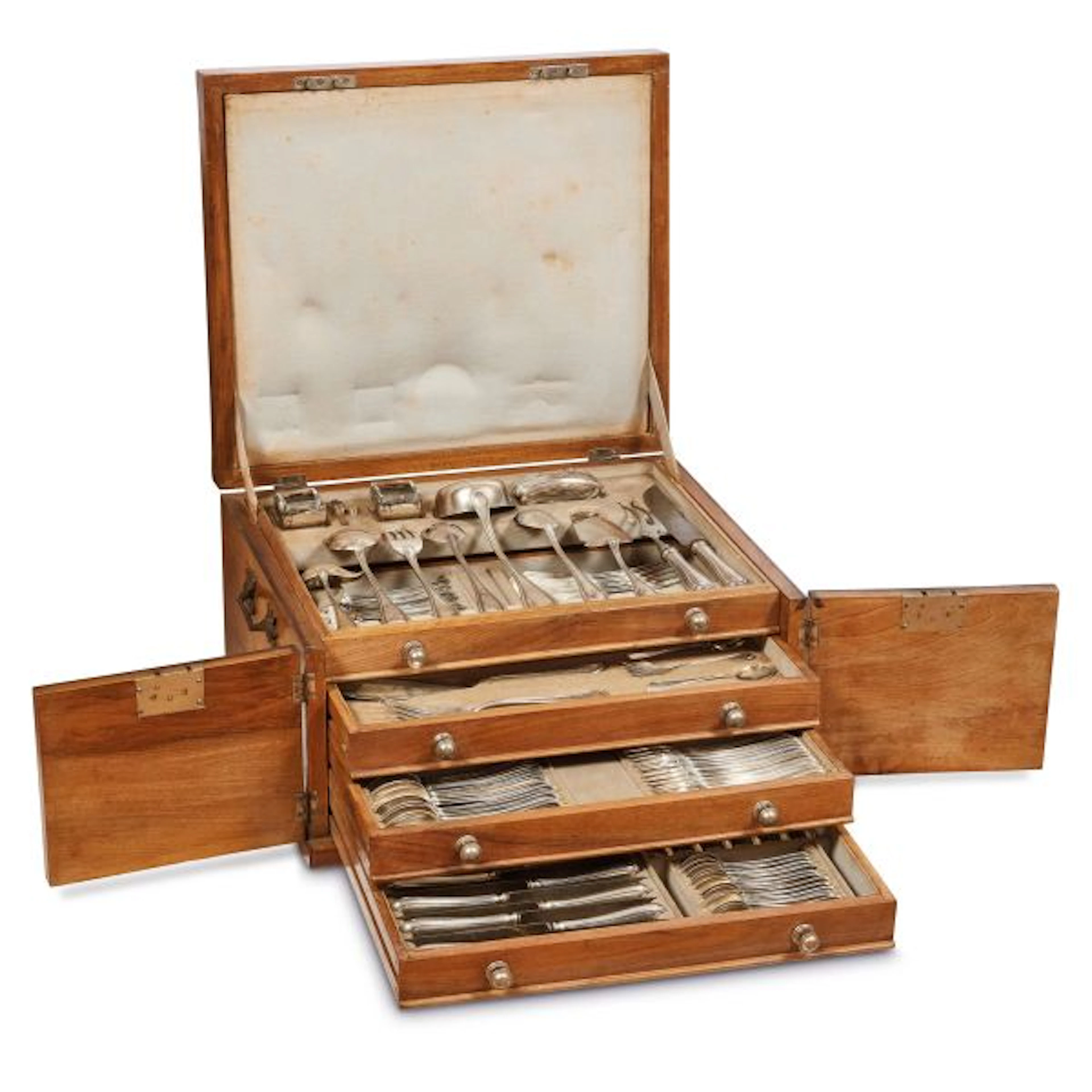 A SILVER FLATWARE SERVICE, MESSULAM, MILAN, 20TH CENTURY
