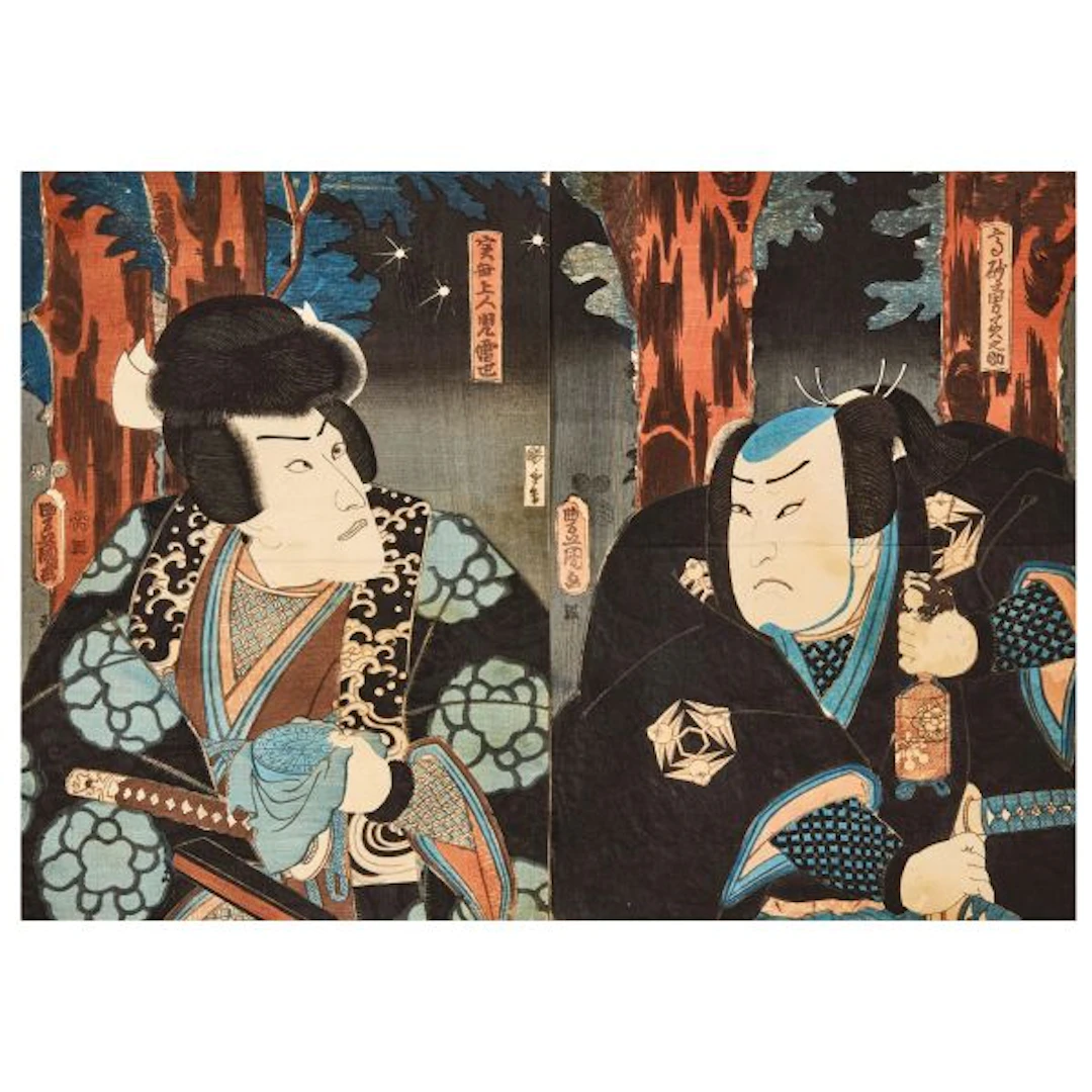 A PAIR OF WOODBLOCK PRINTS, JAPAN, LATE EDO PERIOD, 19TH CENTURY