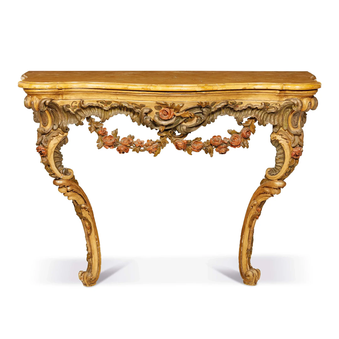 A PIEDMONTESE CONSOLE, MID 18TH CENTURY