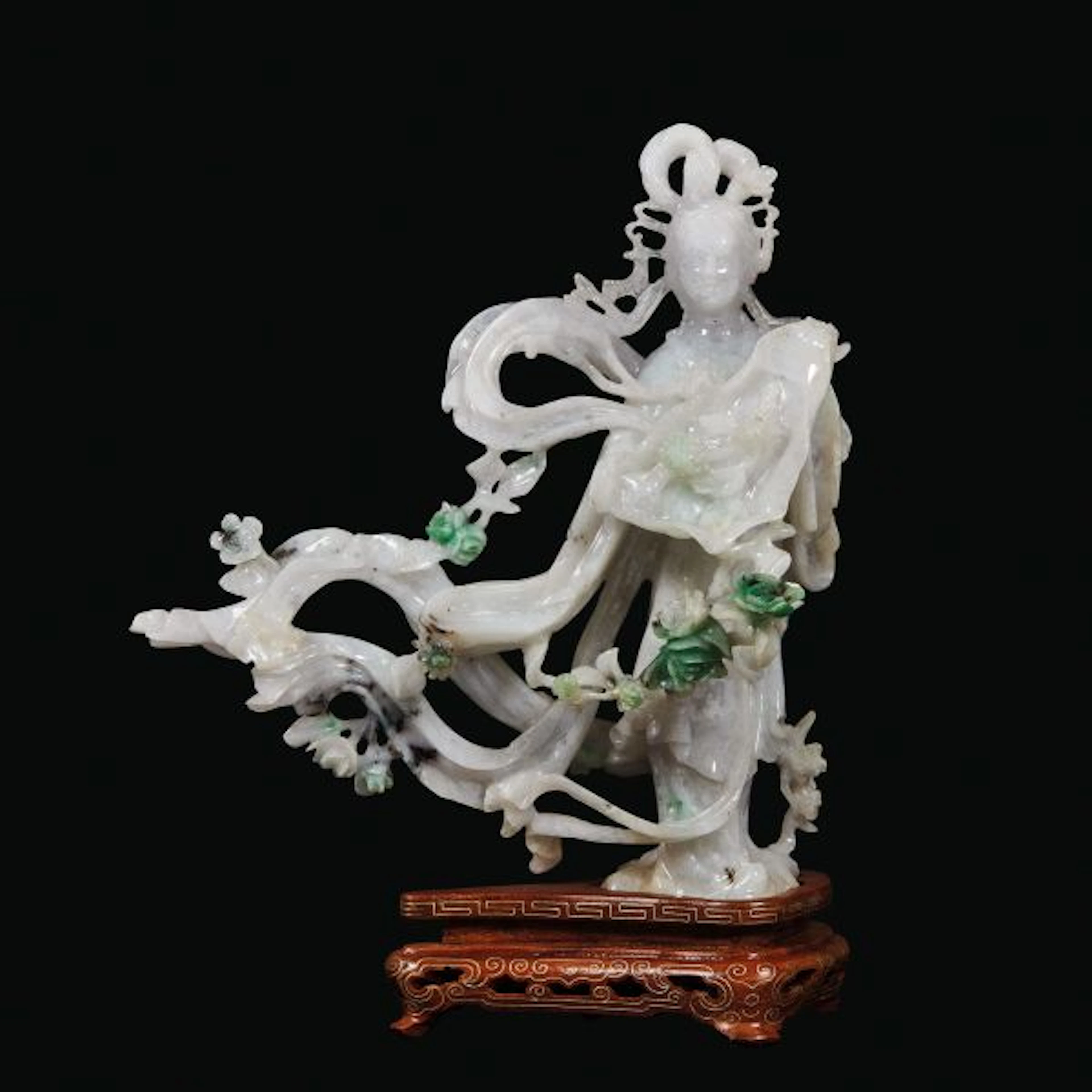 A JADEITE FIGURE OF A LADY, CHINA, 20TH CENTURY