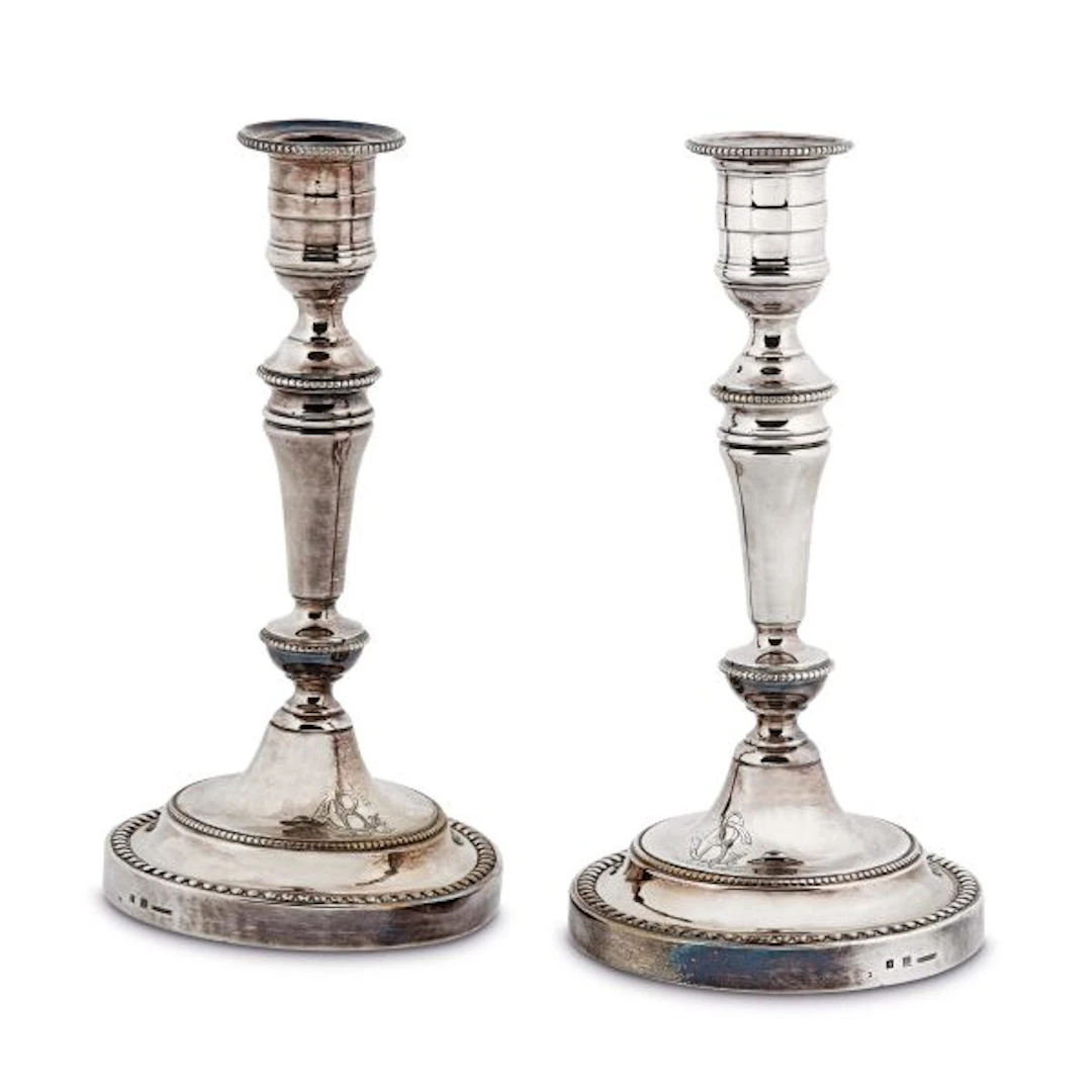 A PAIR OF SILVERPLATED CANDLESTICKS, CHRISTOFLE, FRANCE, 1844/1935