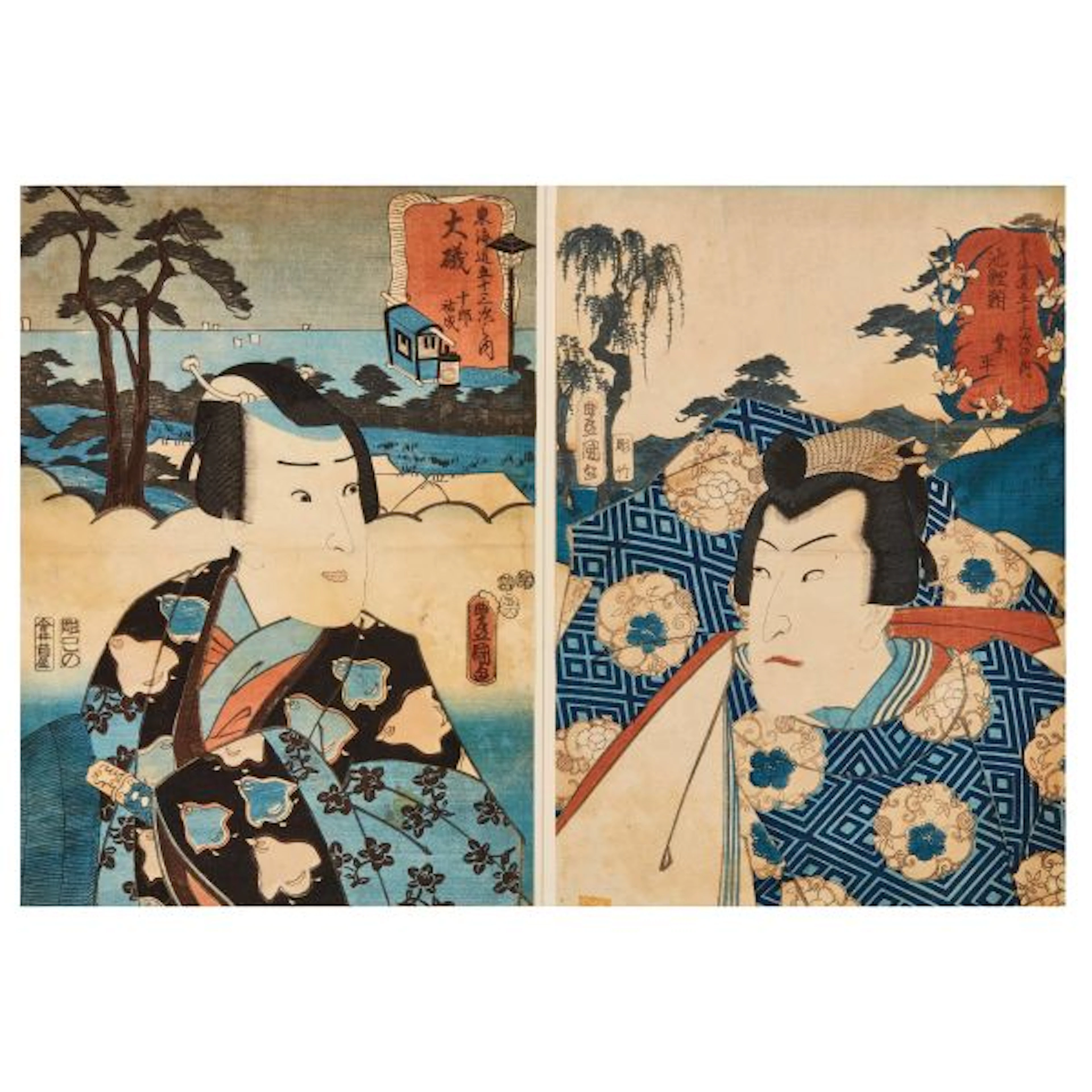A PAIR OF WOODBLOCK PRINTS, JAPAN, LATE EDO PERIOD, 19TH CENTURY