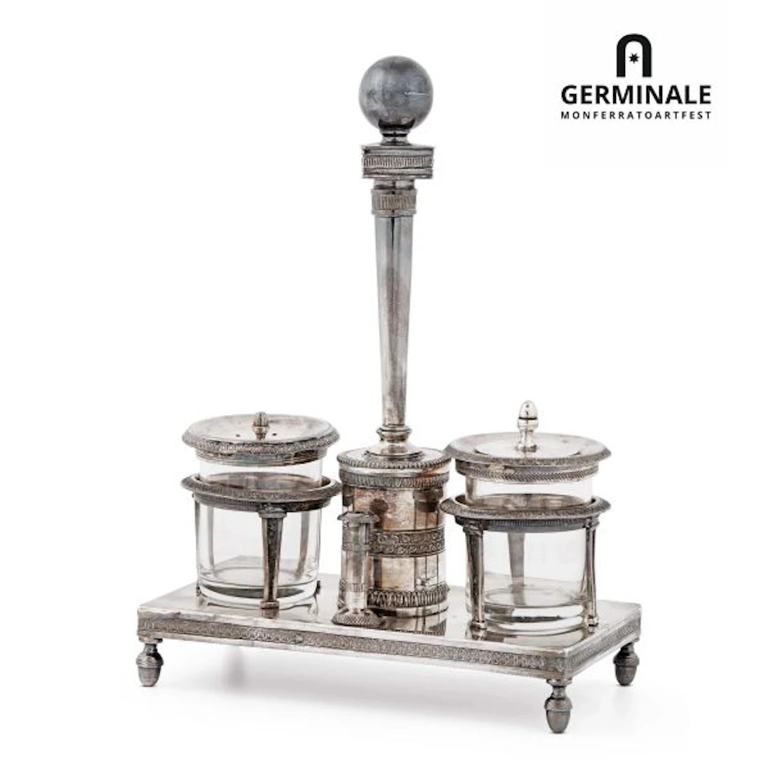 A SILVER INKWELL, TURIN, FIRST HALF 19TH CENTURY