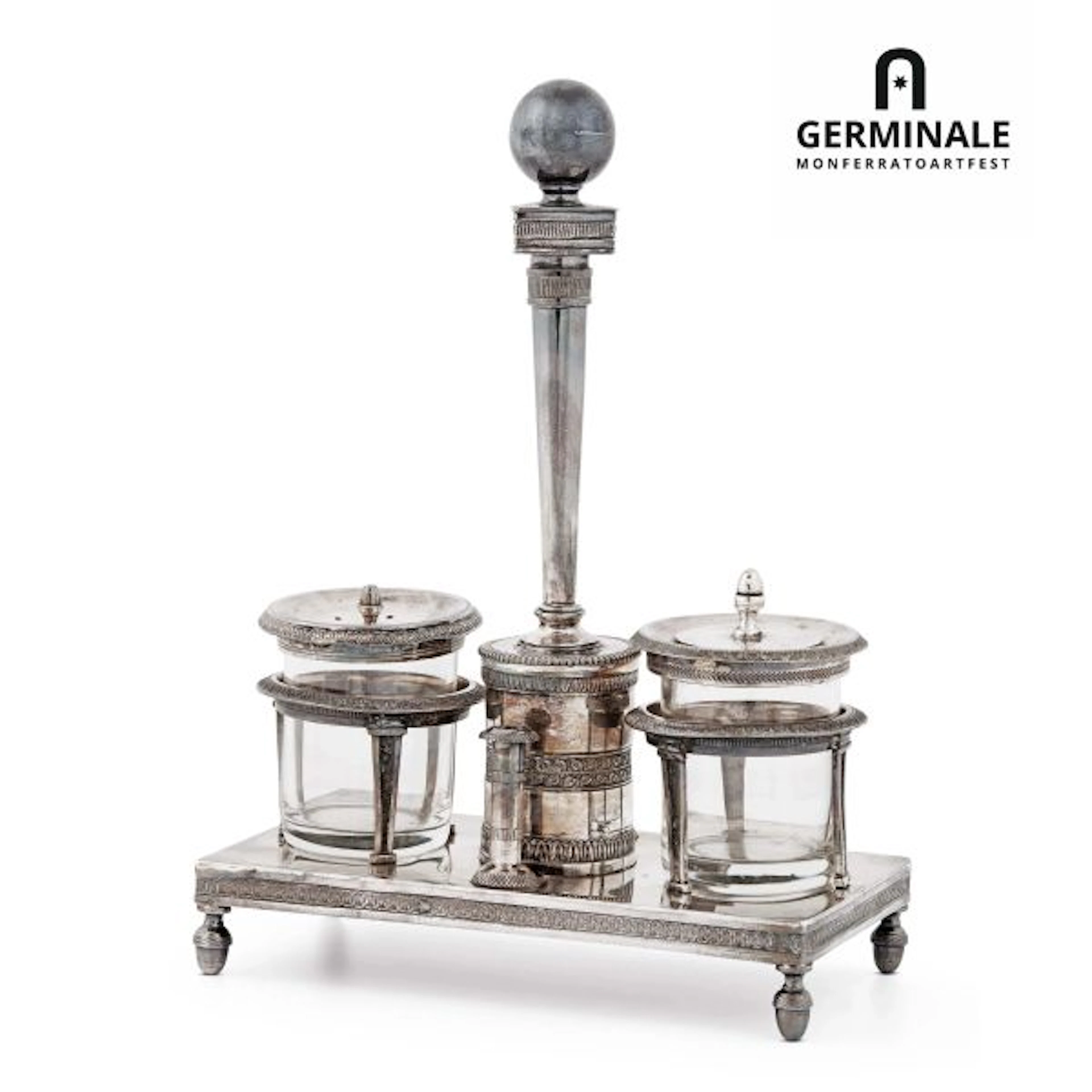A SILVER INKWELL, TURIN, FIRST HALF 19TH CENTURY