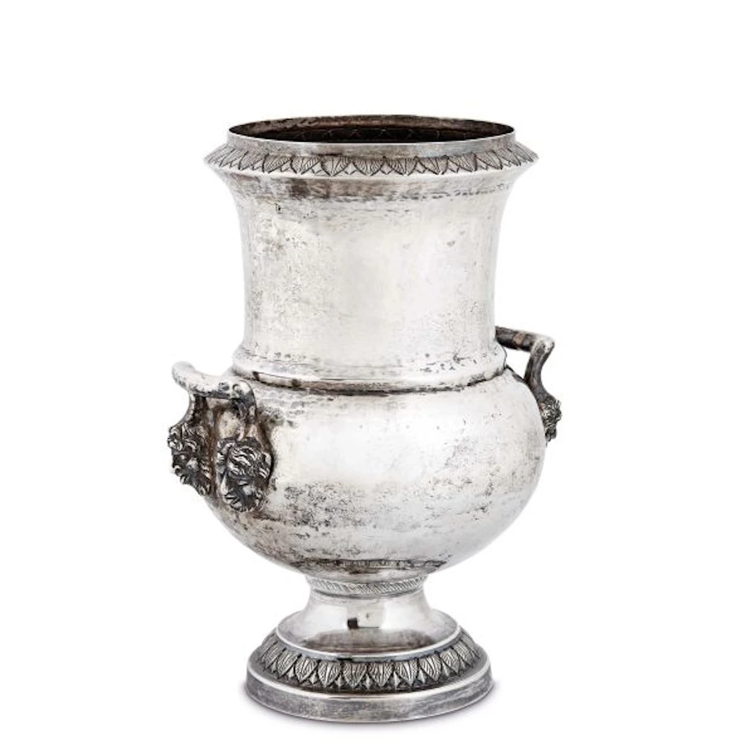 A SILVER VASE, NAPLES, MID 19TH CENTURY