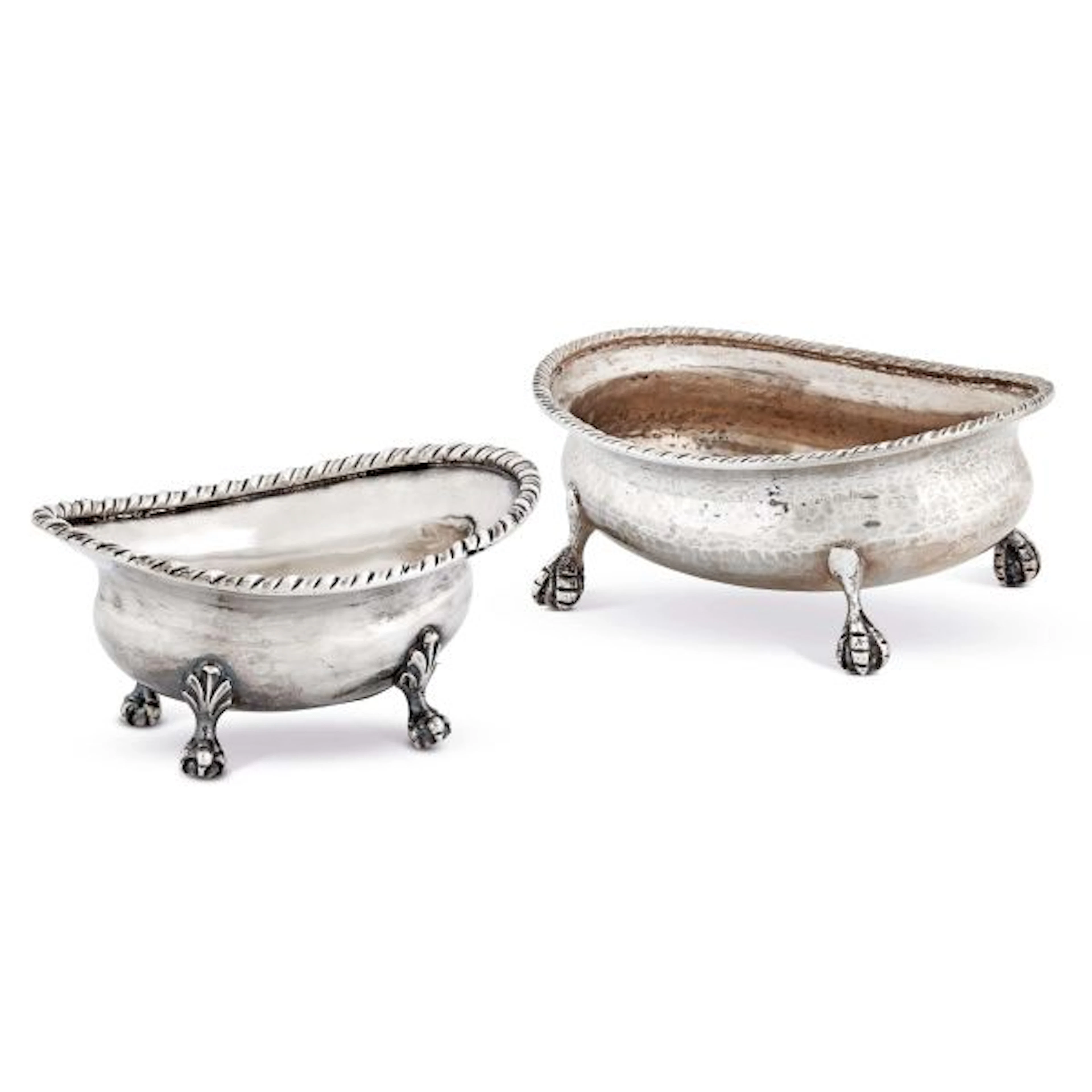 TWO SILVER SUGAR BOWLS, VENICE, PROBABLY 18TH CENTURY AND ITALY, 20TH CENTURY