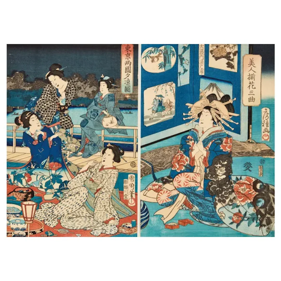A PAIR OF WOODBLOCK PRINTS, JAPAN, EDO-MEIJI PERIOD, 19TH CENTURY