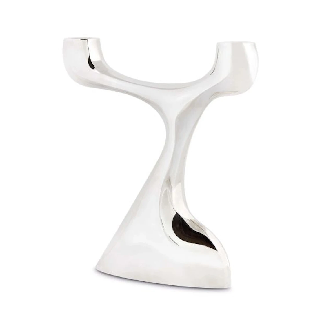 A SILVER 'MAX' CANDLE HOLDER, GABRIELE DE VECCHI, 20TH CENTURY