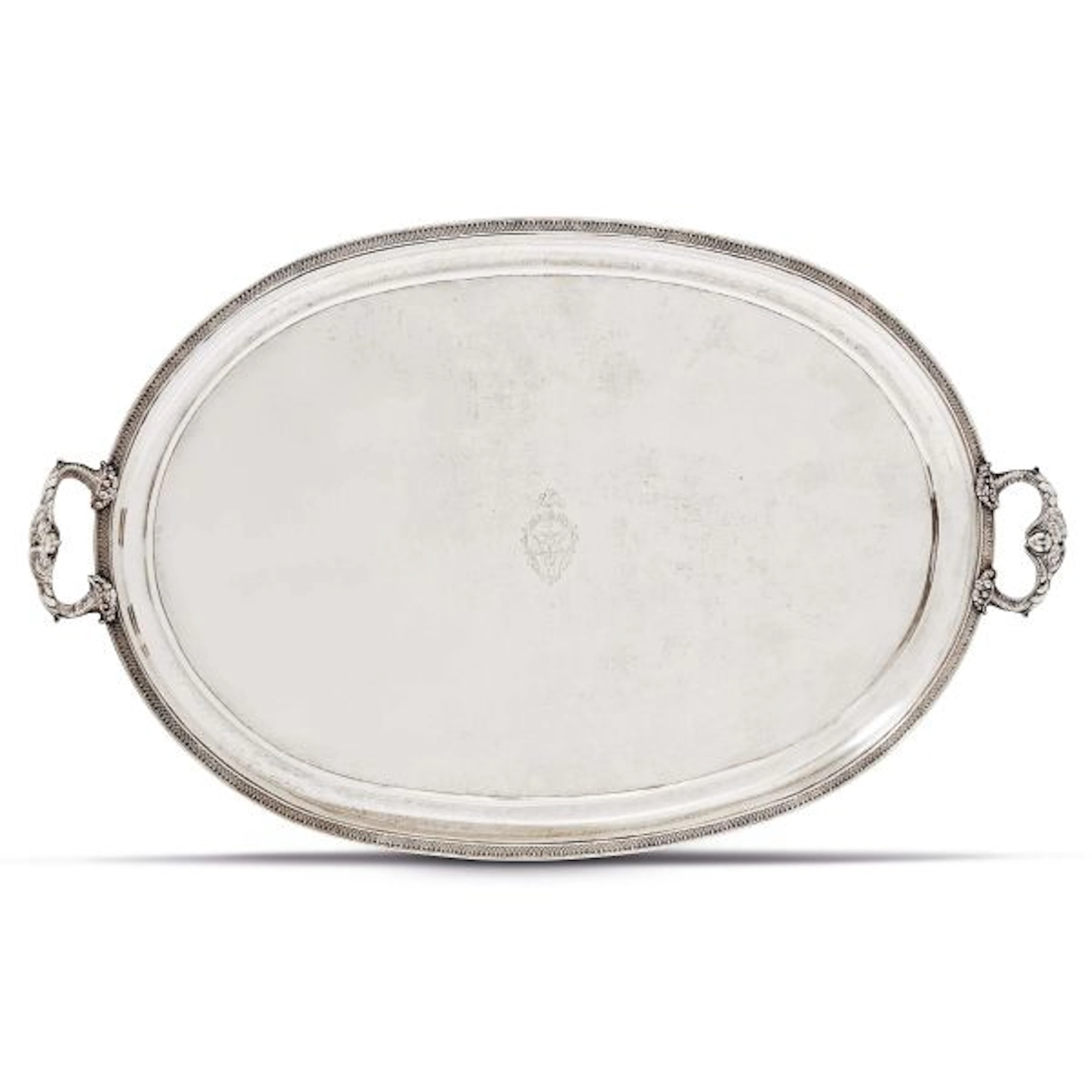 A SILVER TWO-HANDLED TRAY, VINCENZO TORRE, ROME, 1800/1810
