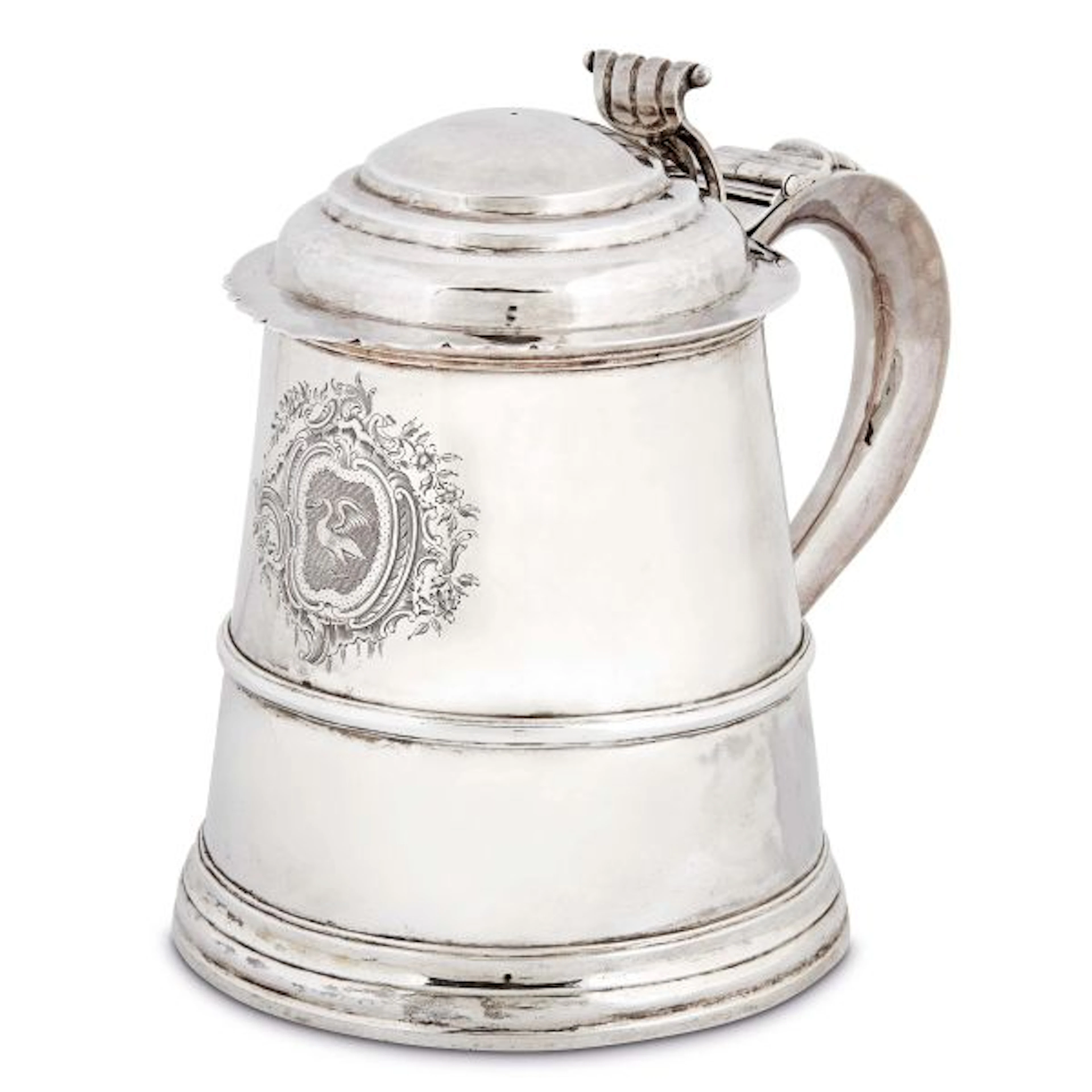 A SILVER TANKARD, 19/20TH CENTURY