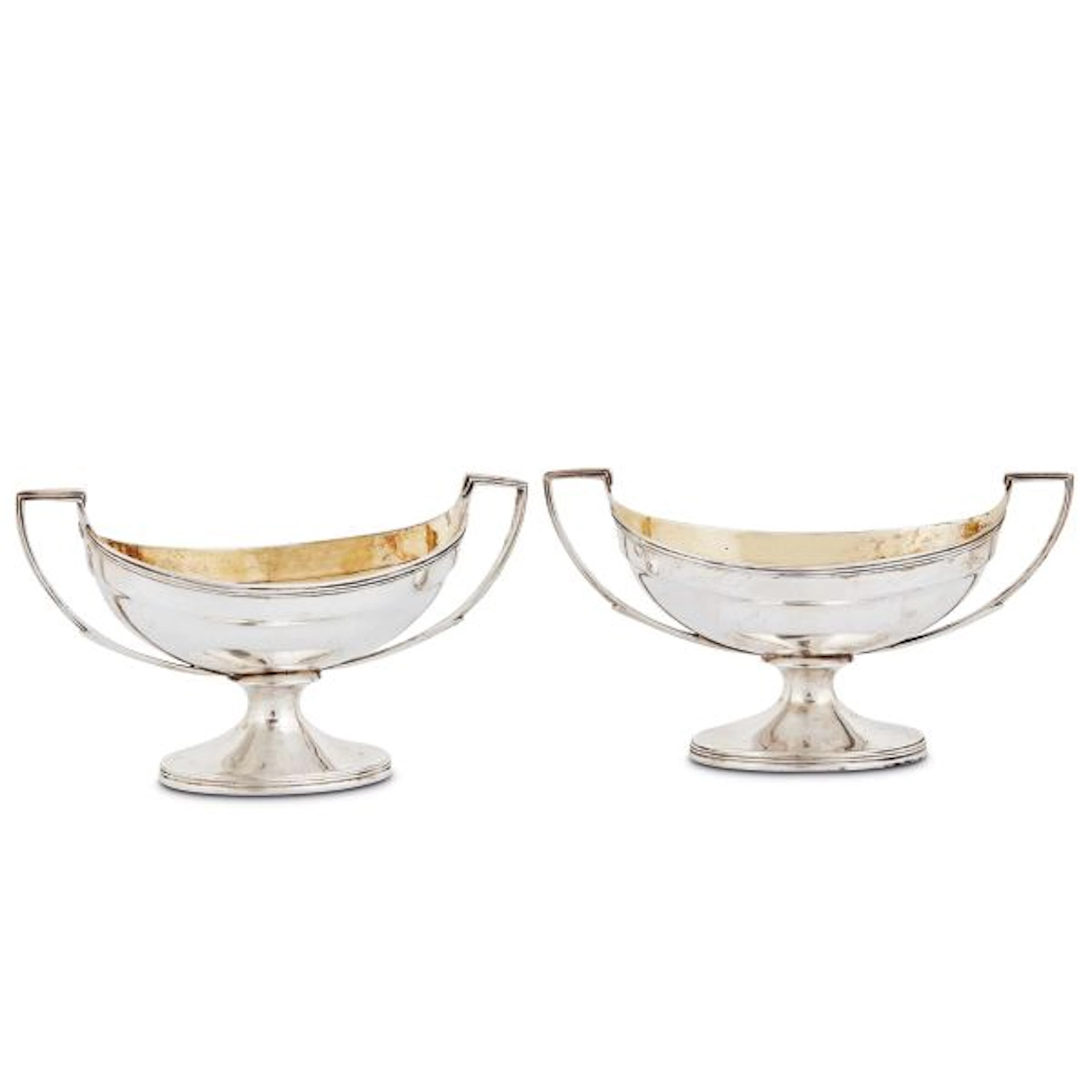 A PAIR OF SILVER SALT CELLARS, THOMAS ROBINS, LONDON, 1801/1802